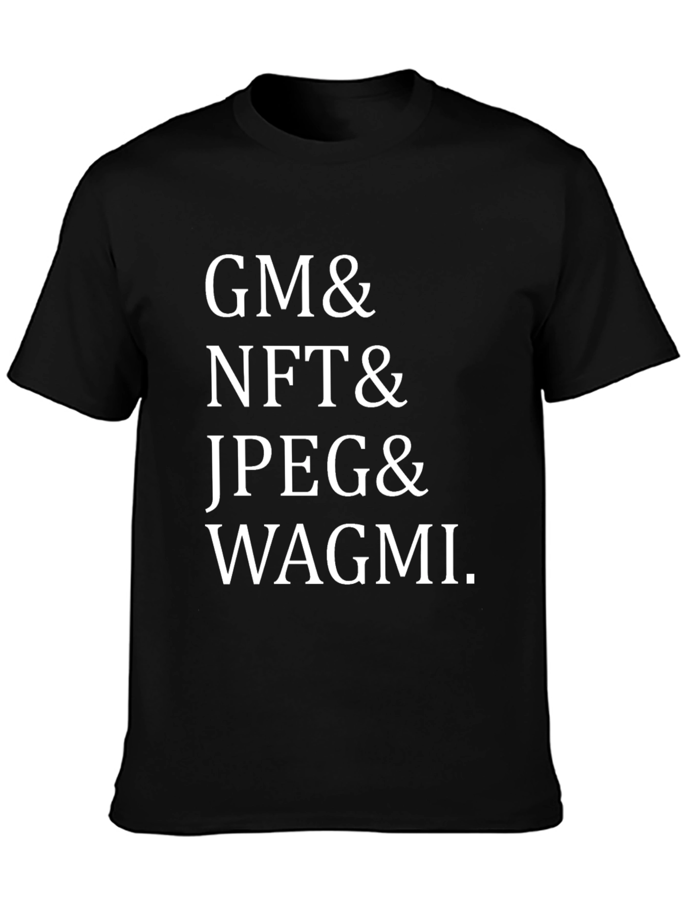 GM & NFT & JPEG & WAGMI Black T-Shirt