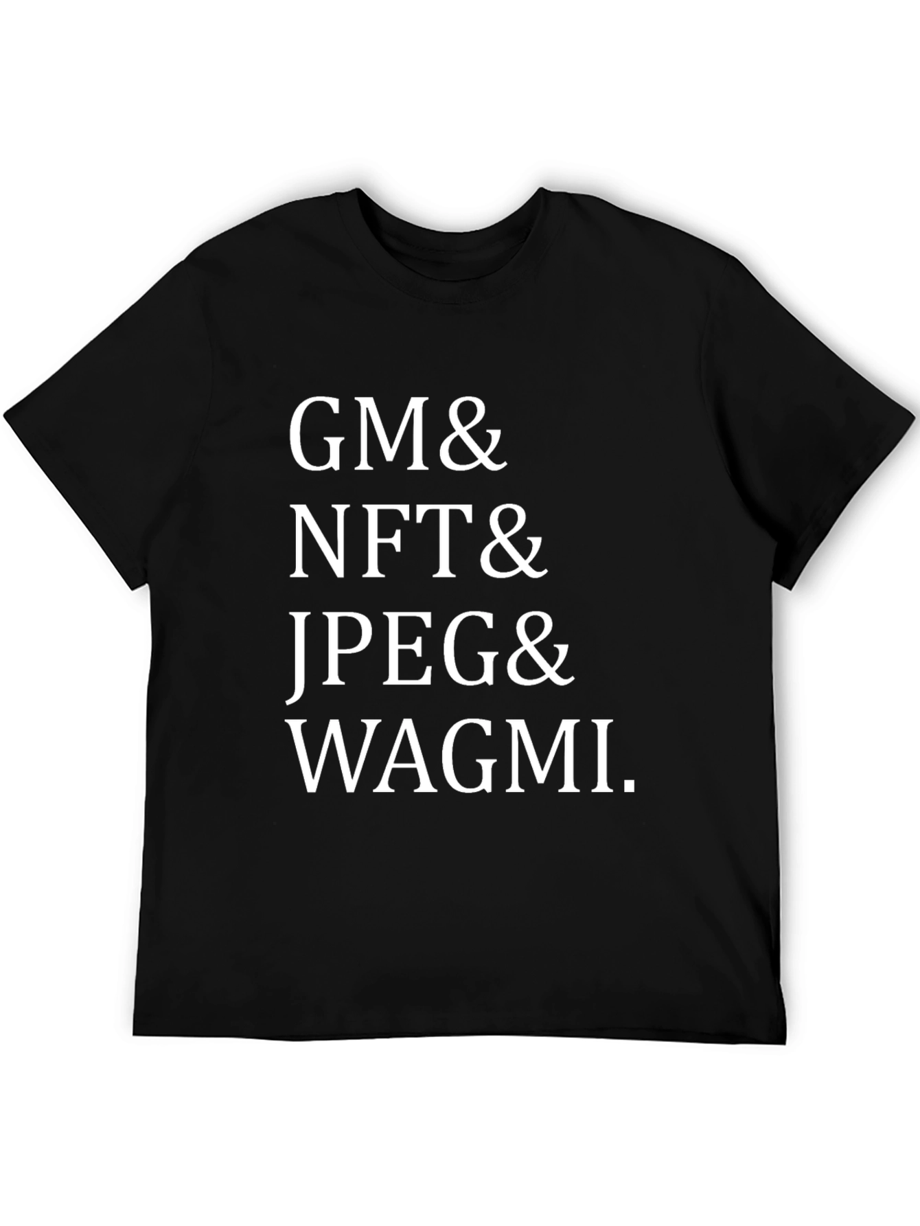 GM & NFT & JPEG & WAGMI Black T-Shirt