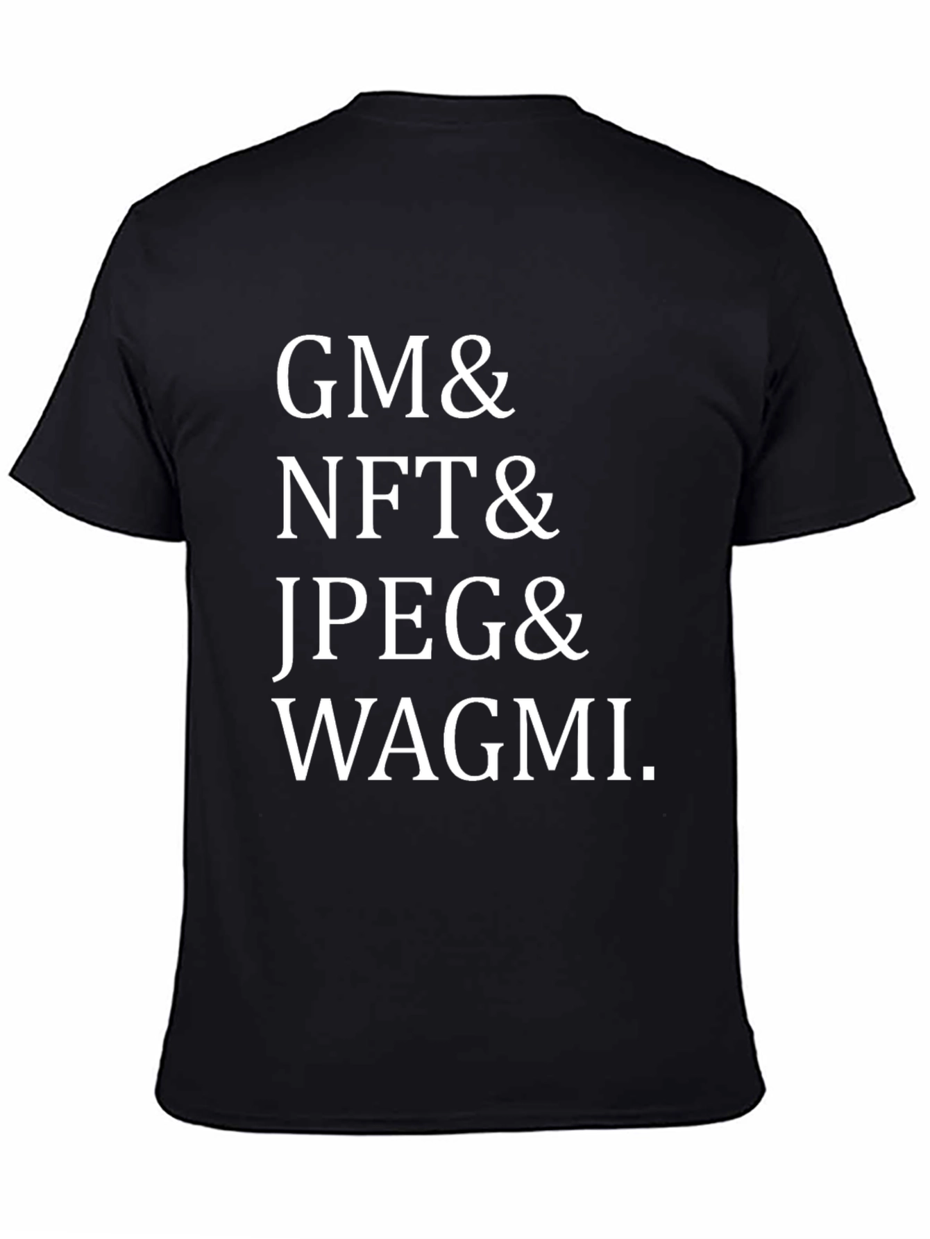 GM & NFT & JPEG & WAGMI Black T-Shirt