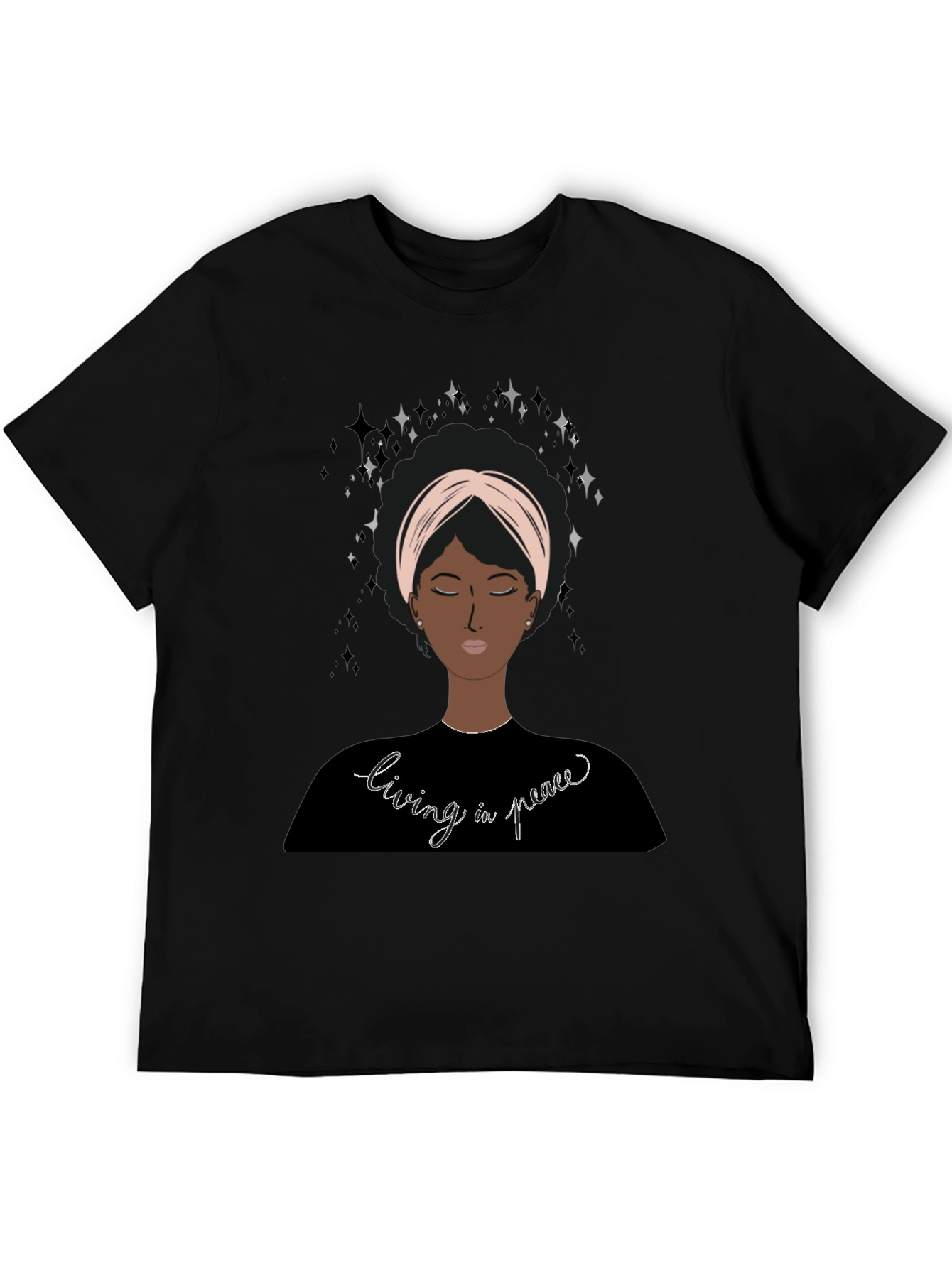 Living in Peace Afro Woman Tee