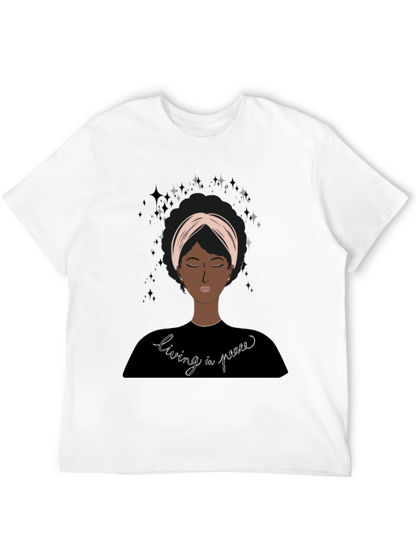 Living in Peace Afro Woman Tee