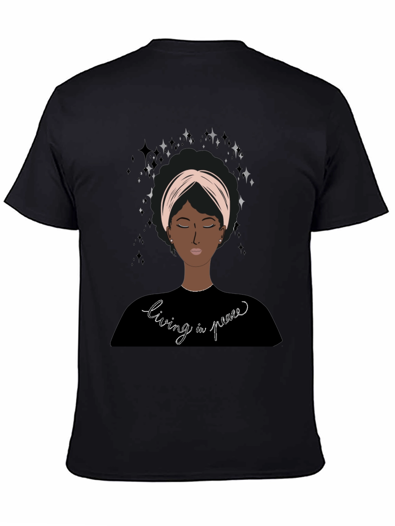 Living in Peace Afro Woman Tee