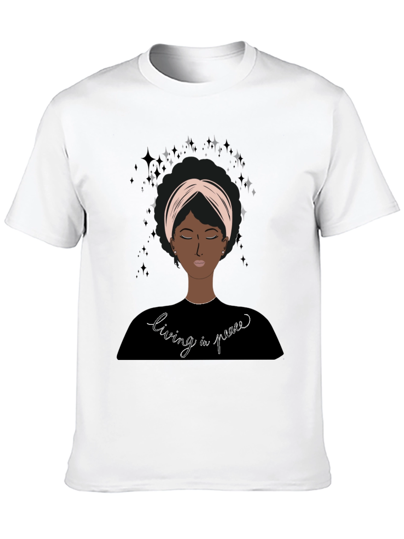 Living in Peace Afro Woman Tee