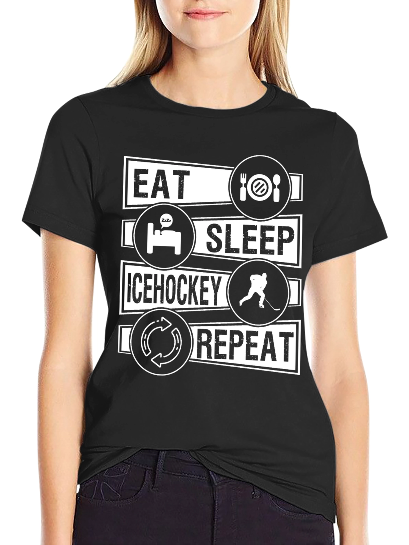 Eat Sleep Ice Hockey Repeat T-Shirt
