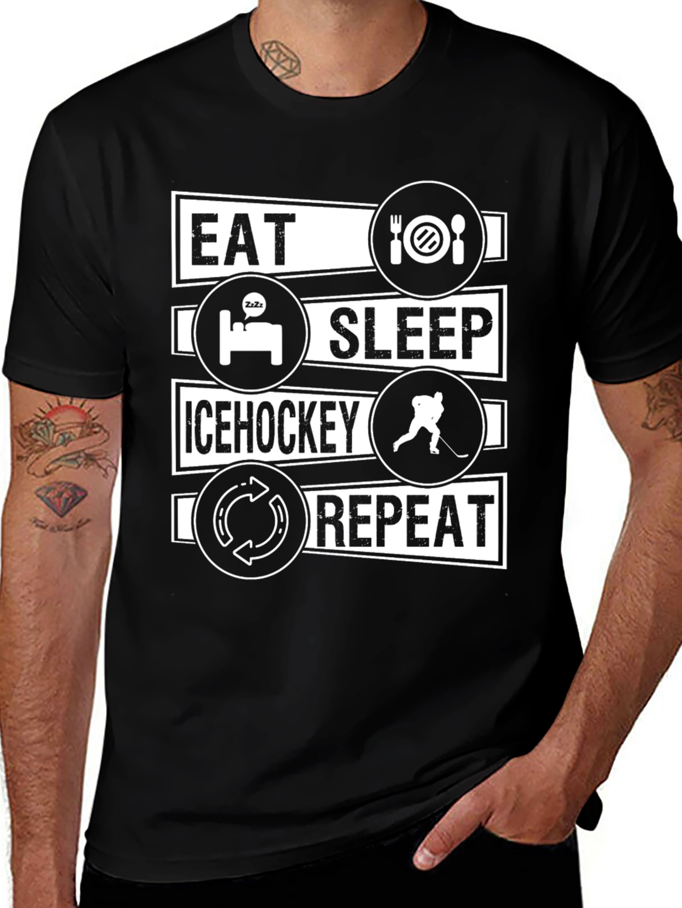 Eat Sleep Ice Hockey Repeat T-Shirt