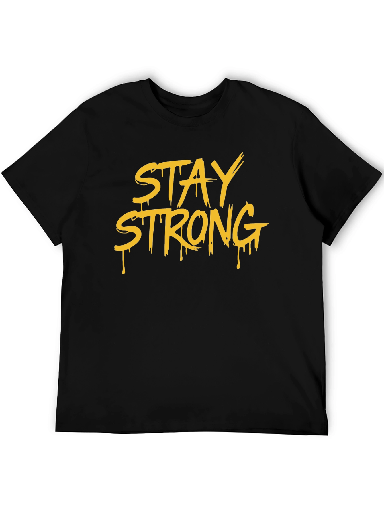 Stay Strong Graphic T-Shirt - Black Cotton Tee
