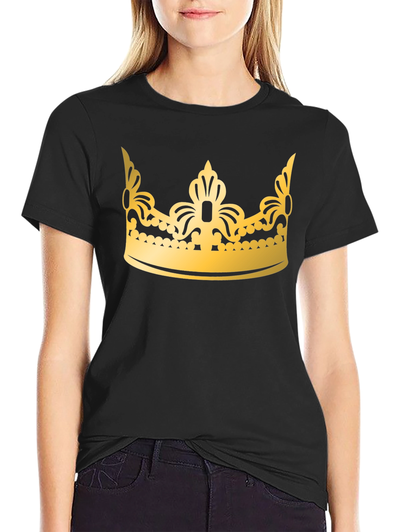 Gold Crown Graphic Black T-Shirt