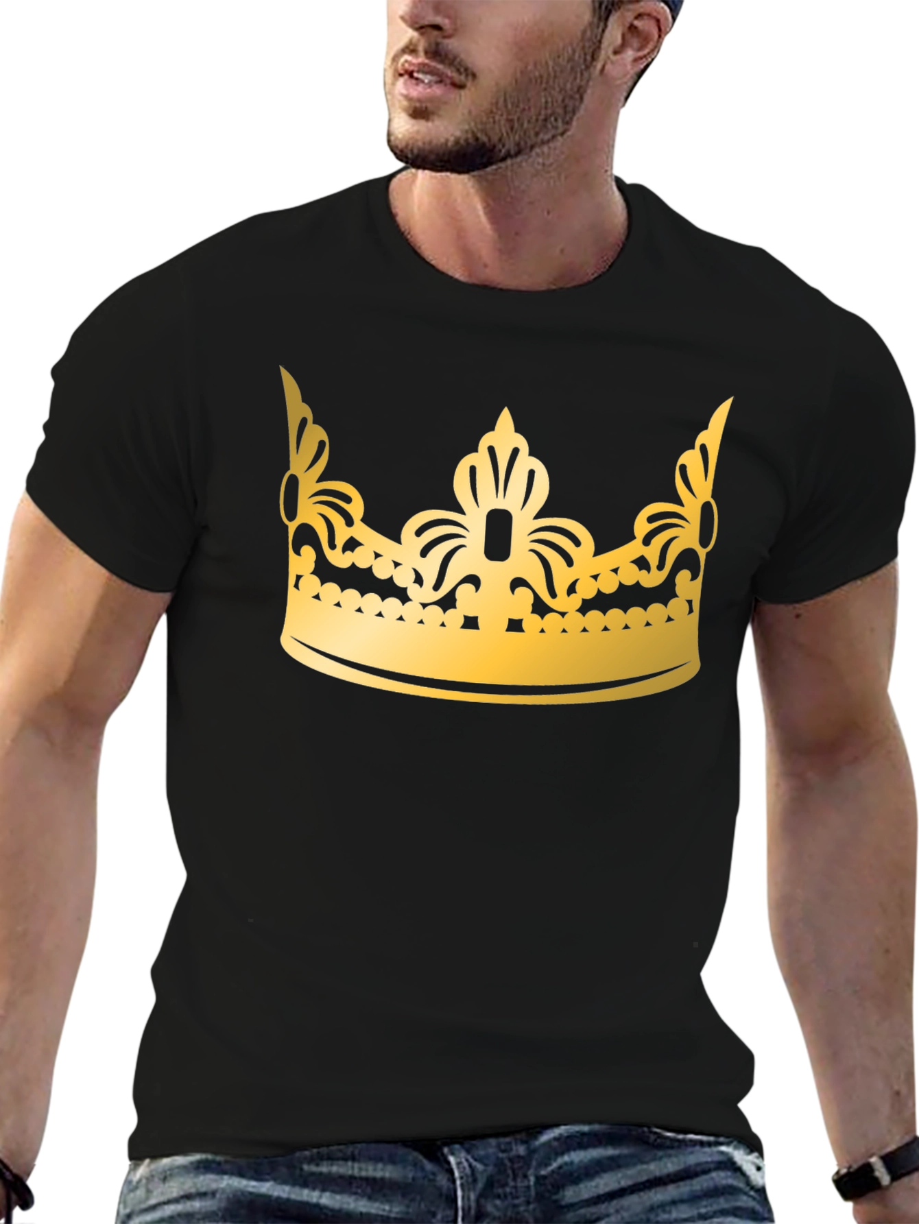 Gold Crown Graphic Black T-Shirt