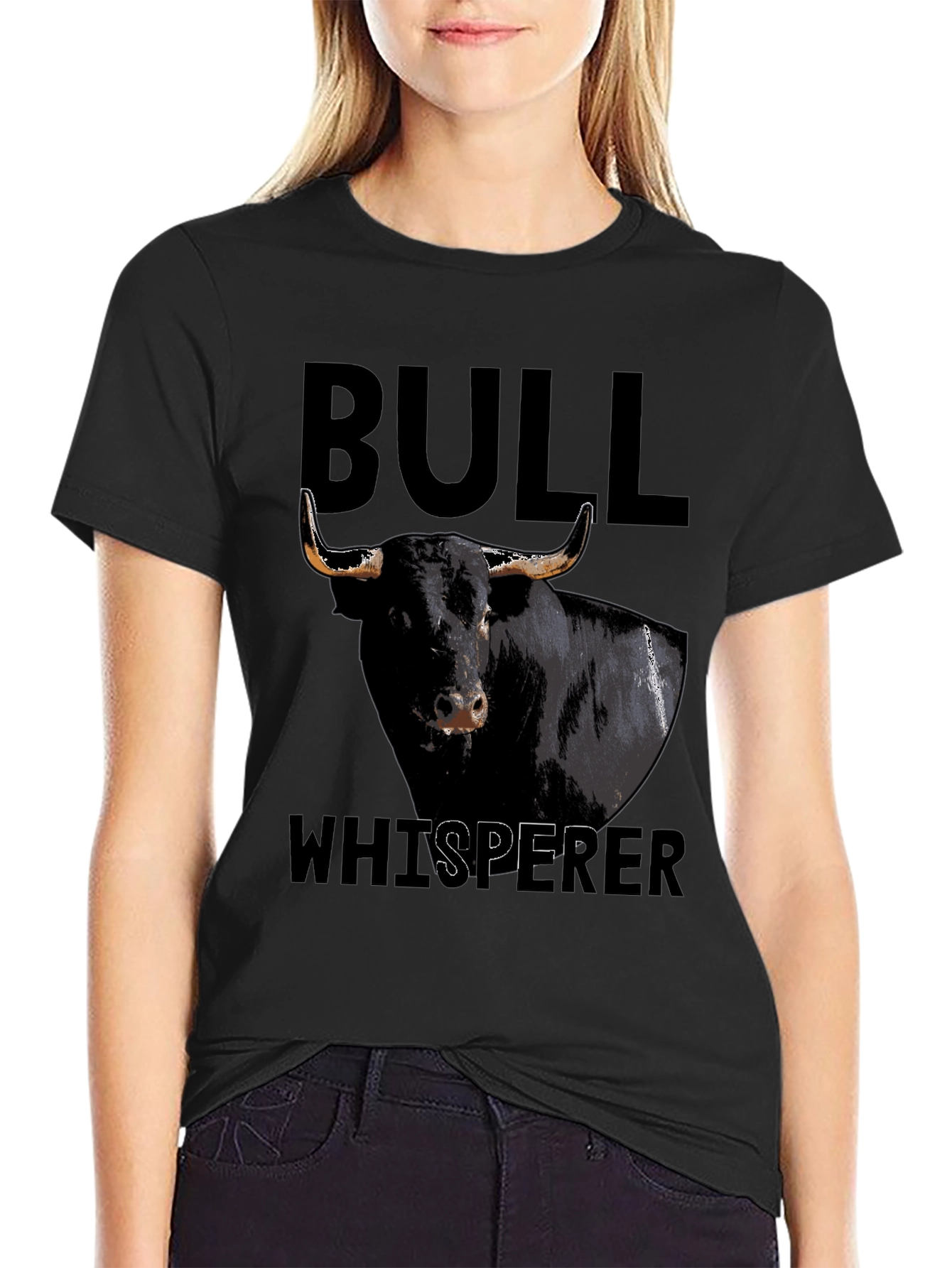 Bull Whisperer Graphic Tee - Black Cotton T-Shirt