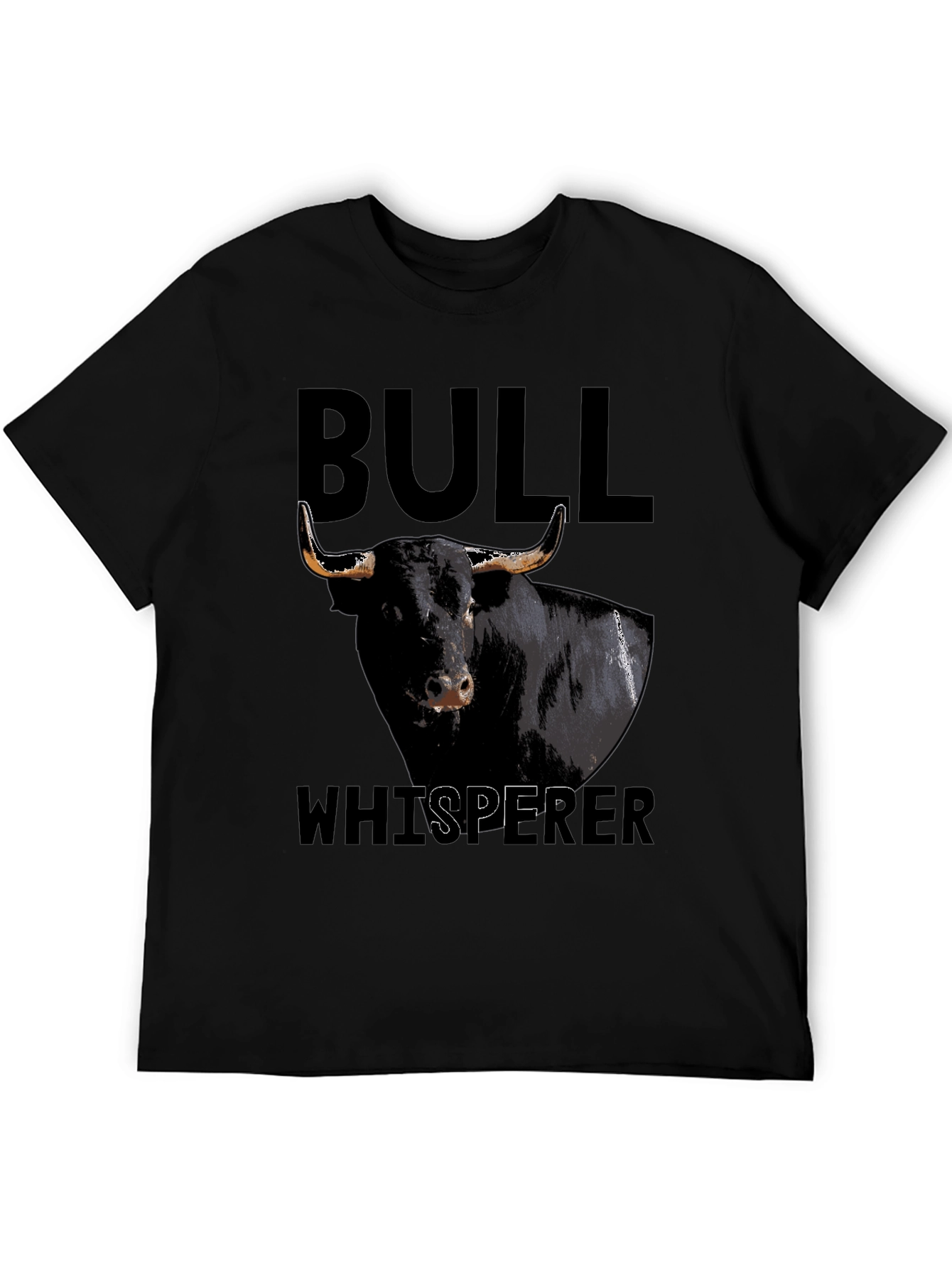 Bull Whisperer Graphic Tee - Black Cotton T-Shirt