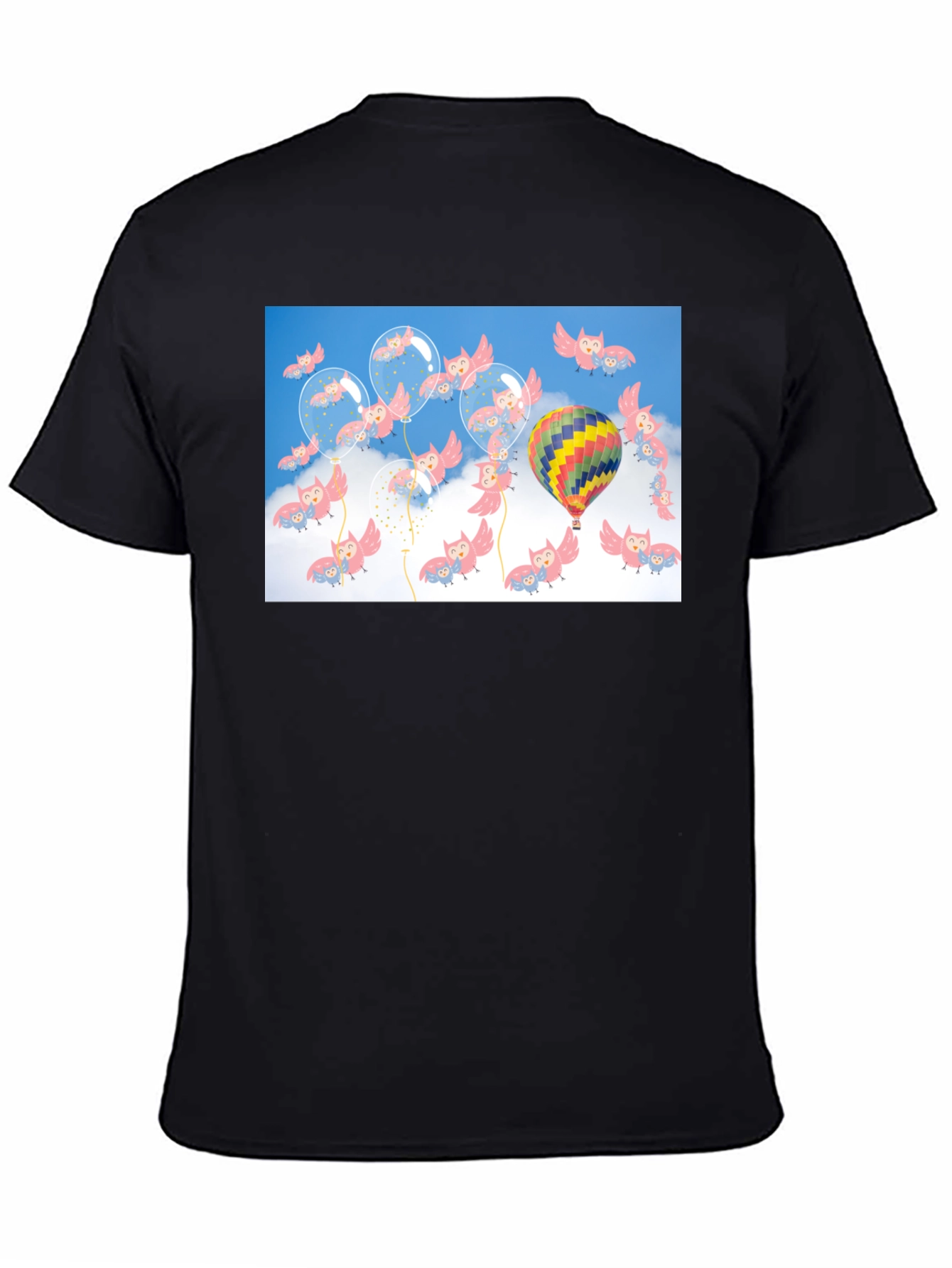 Owl & Balloon Graphic T-Shirt - Unique Design