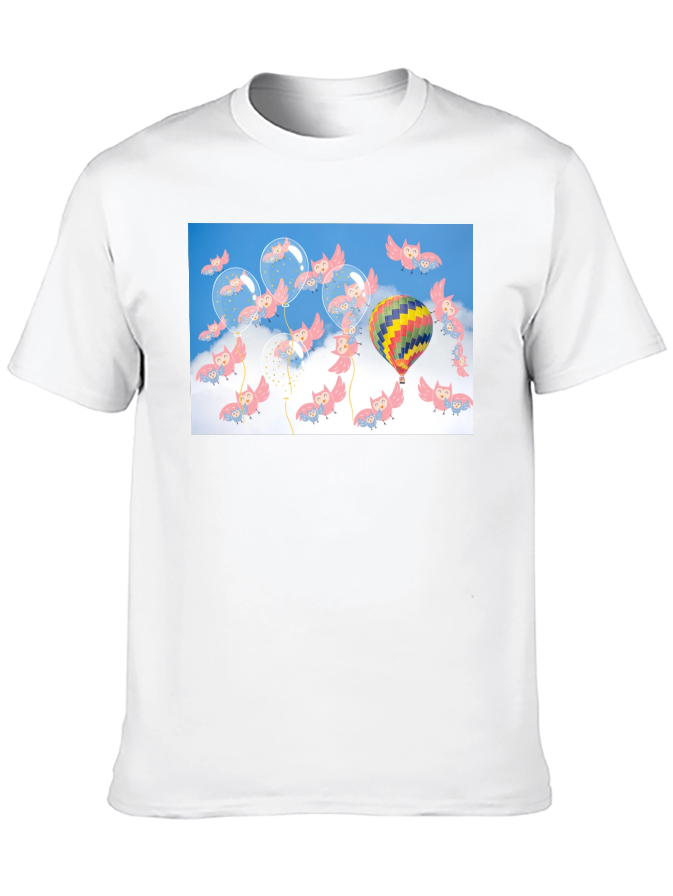 Owl & Balloon Graphic T-Shirt - Unique Design