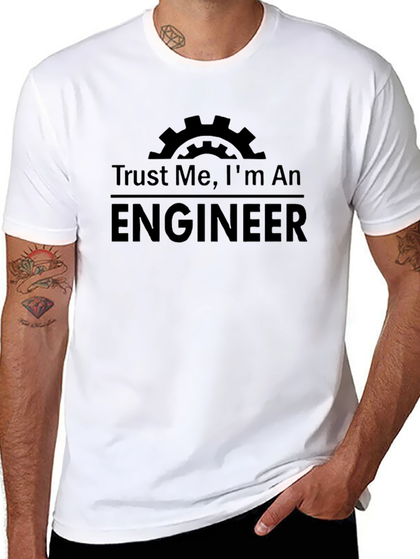 Trust Me Im An Engineer Black T-Shirt