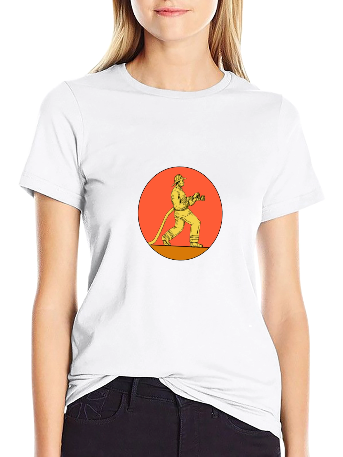 Firefighter Graphic T-Shirt - Black Cotton Tee
