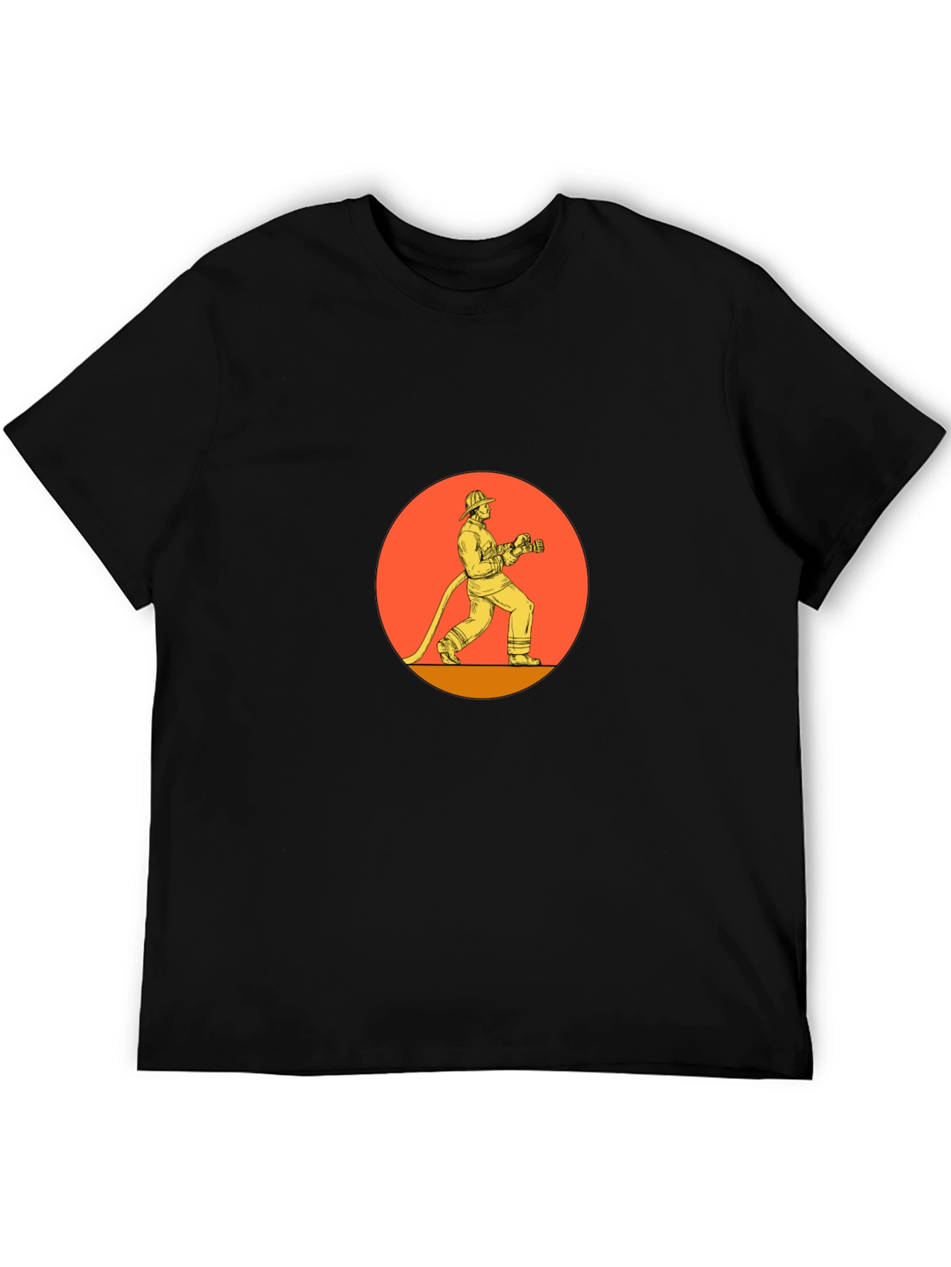 Firefighter Graphic T-Shirt - Black Cotton Tee
