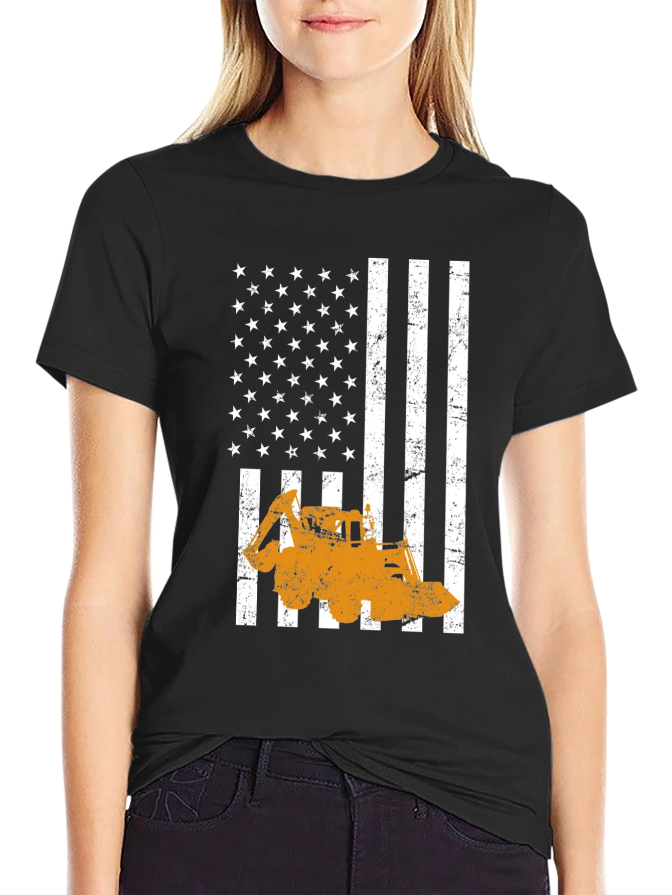 Construction American Flag T-Shirt