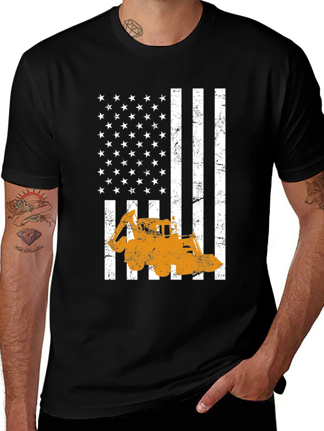 Construction American Flag T-Shirt
