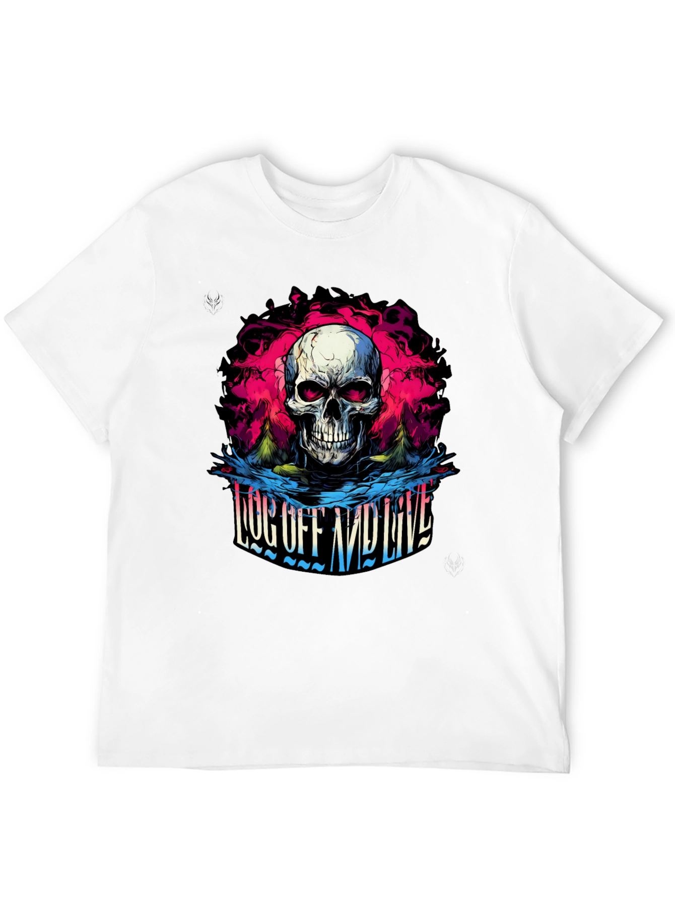 Skull Log Off And Live Graphic Black T-Shirt