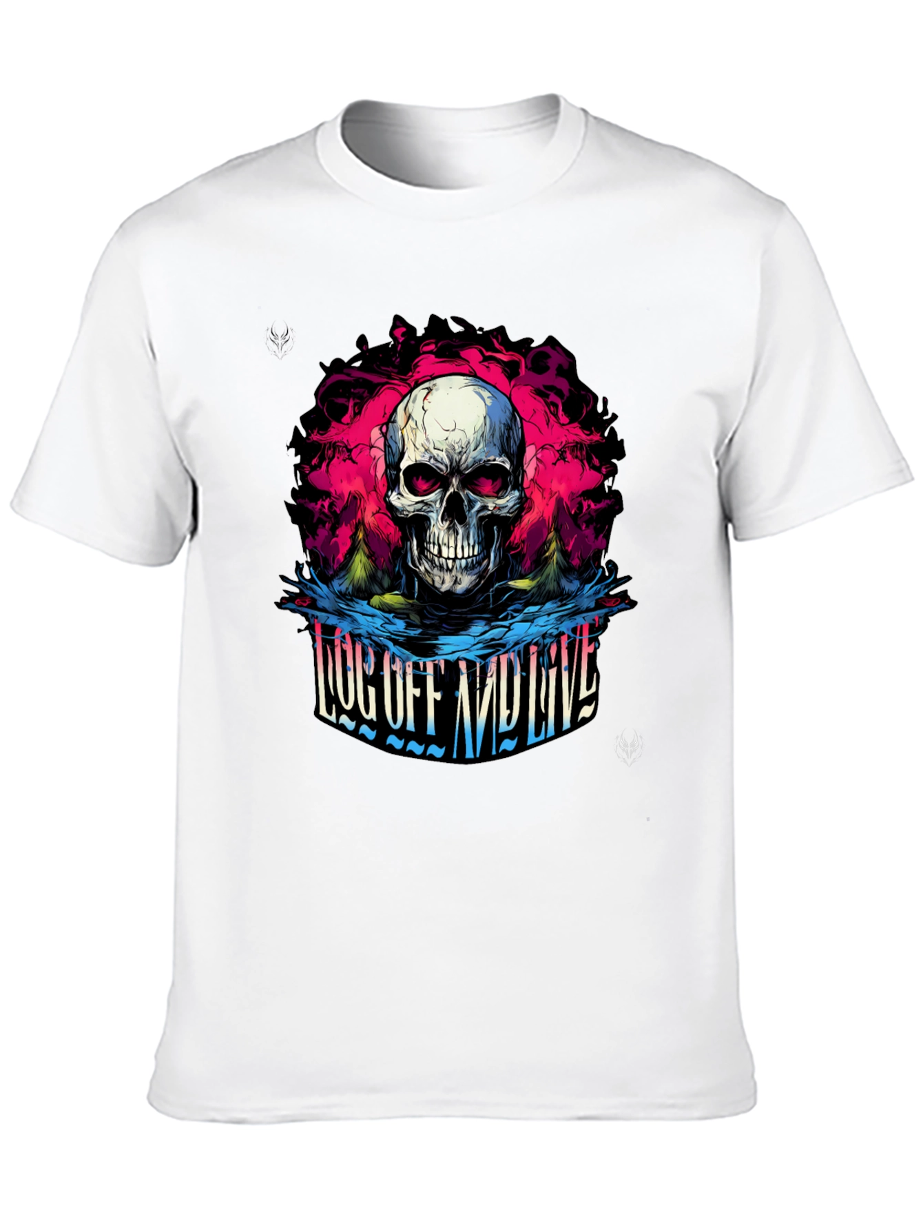 Skull Log Off And Live Graphic Black T-Shirt