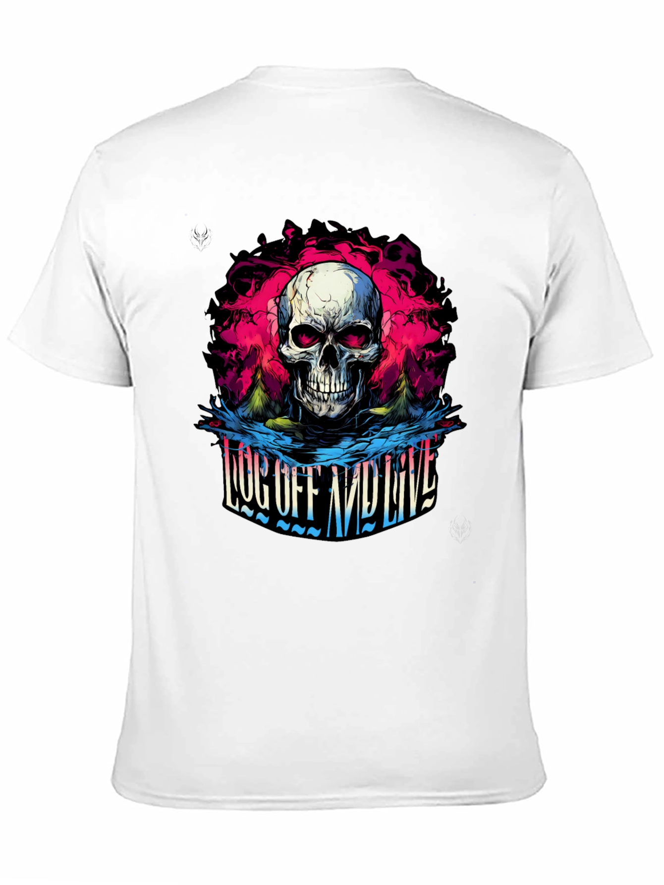 Skull Log Off And Live Graphic Black T-Shirt