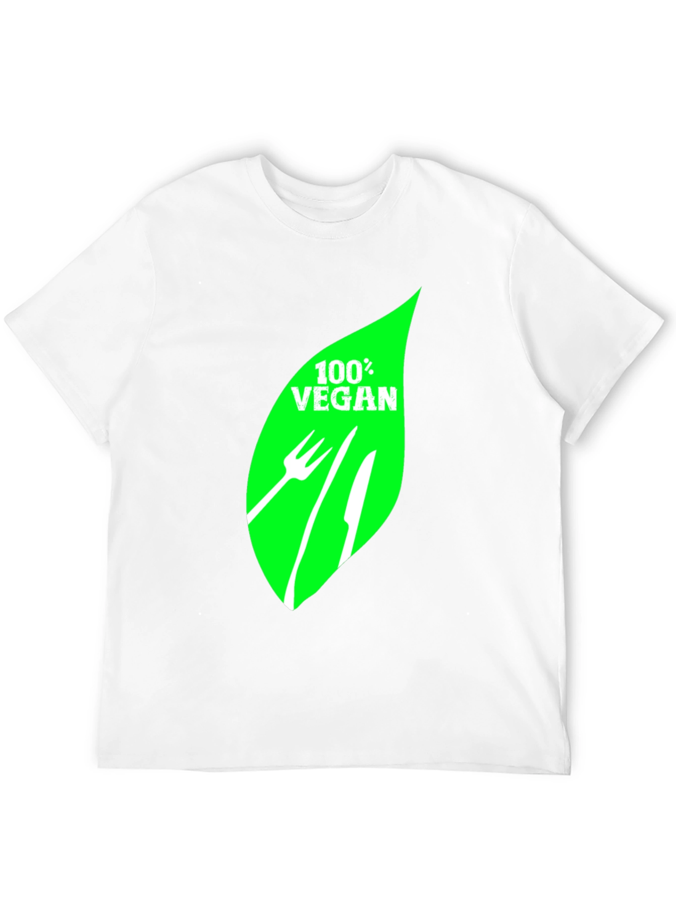 100% Vegan T-Shirt - Black Leaf Graphic