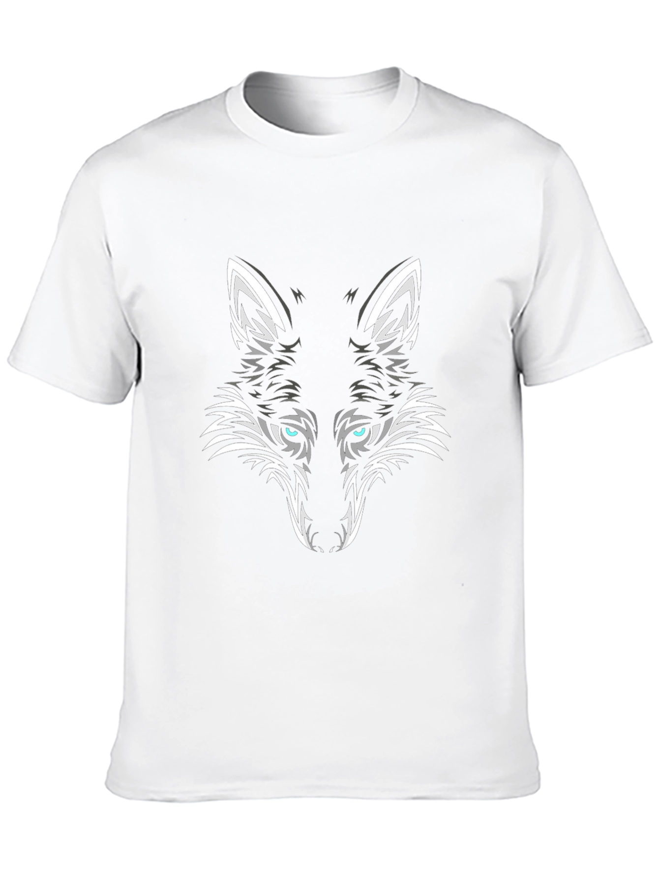 Black T-Shirt with Tribal Fox Graphic