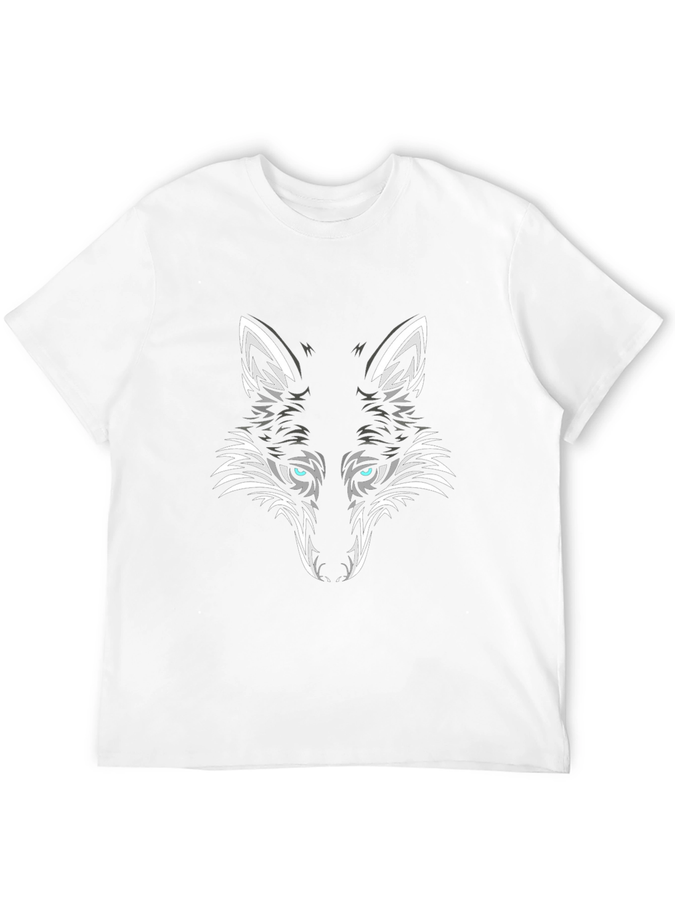 Black T-Shirt with Tribal Fox Graphic