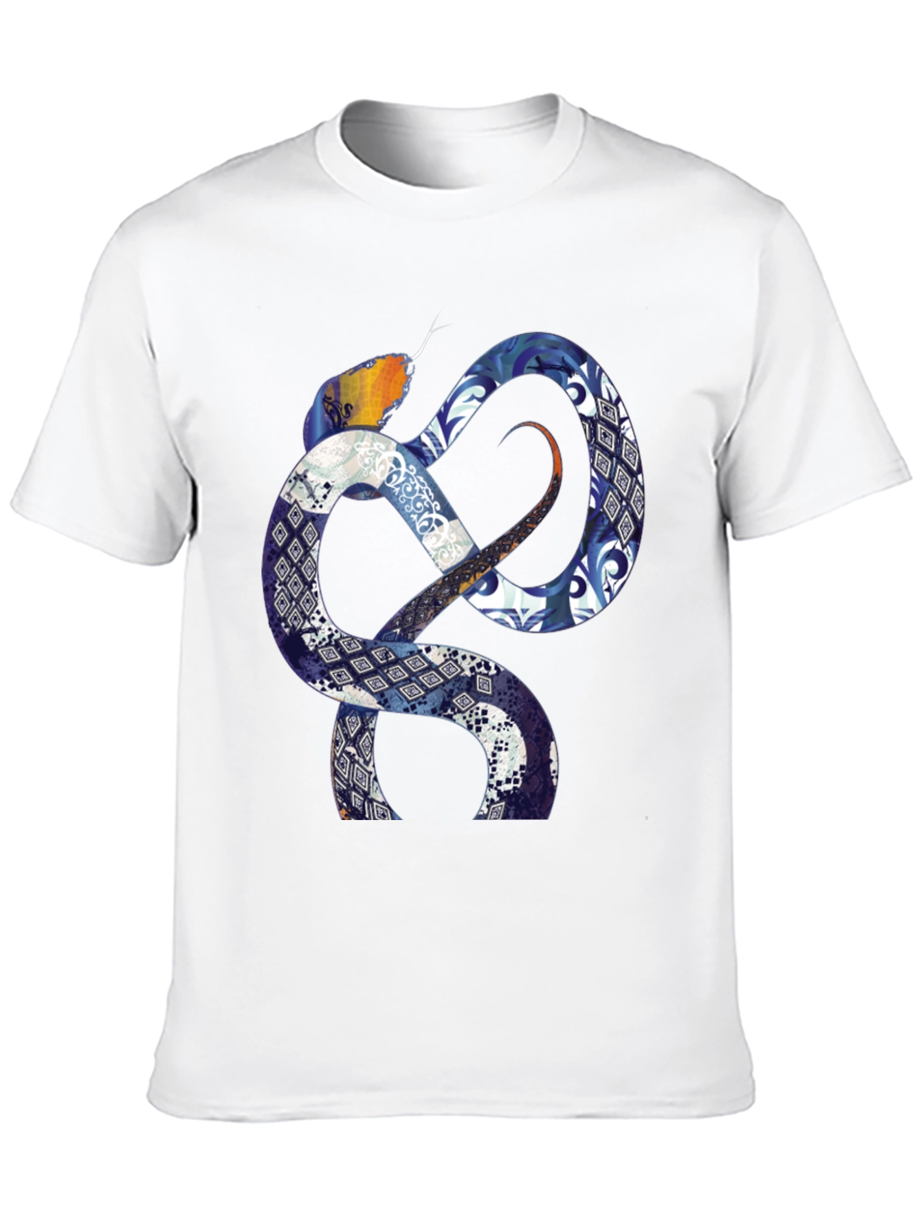 Serpentine Pattern Graphic T-Shirt - Bold Statement Tee