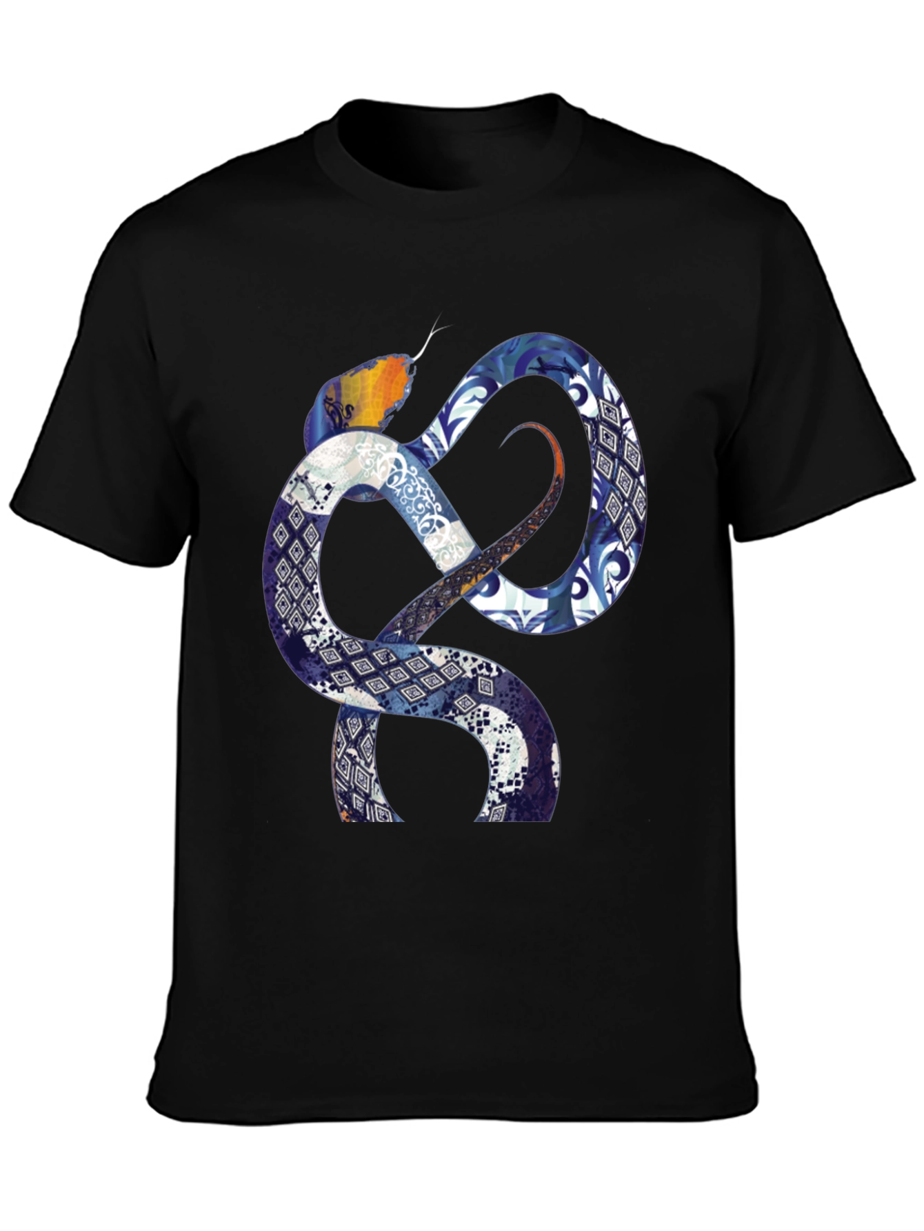 Serpentine Pattern Graphic T-Shirt - Bold Statement Tee