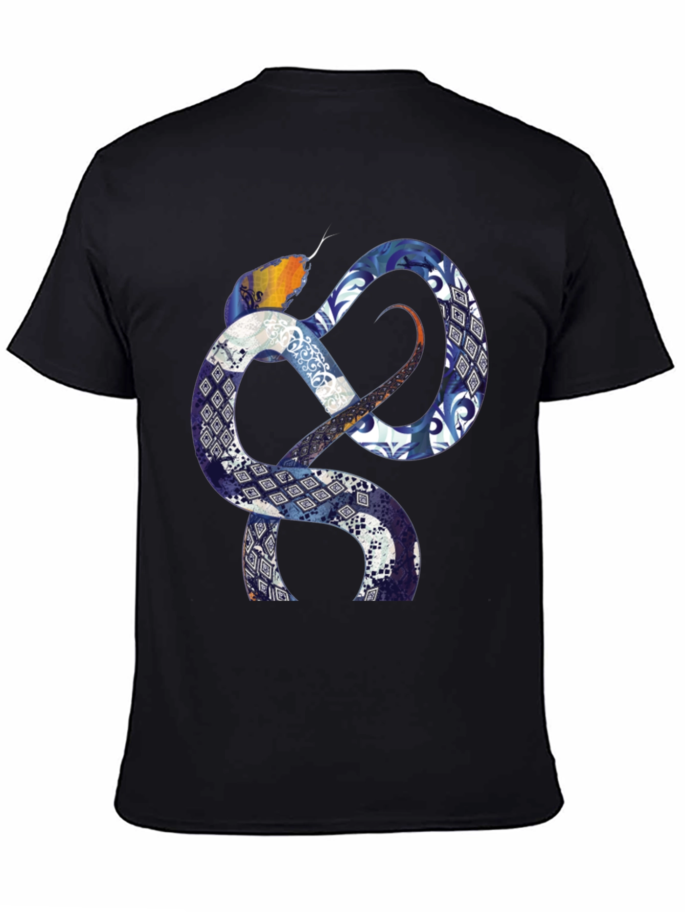 Serpentine Pattern Graphic T-Shirt - Bold Statement Tee