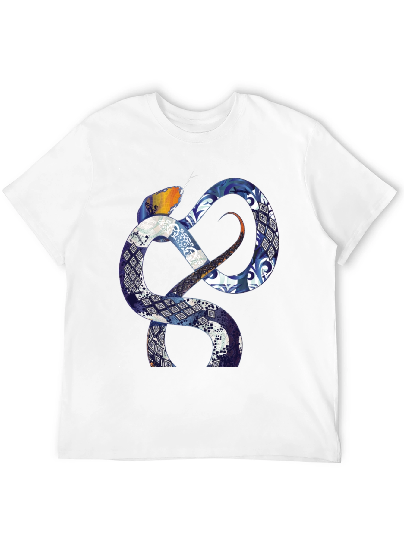 Serpentine Pattern Graphic T-Shirt - Bold Statement Tee