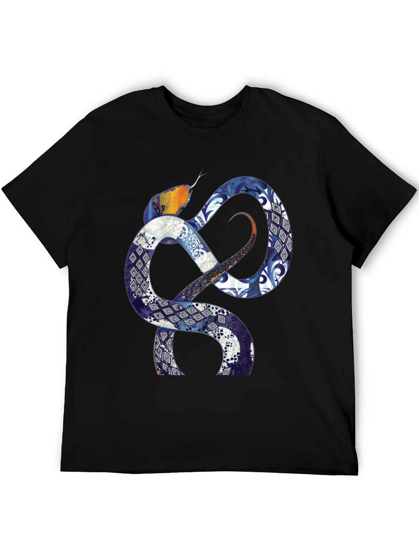 Serpentine Pattern Graphic T-Shirt - Bold Statement Tee