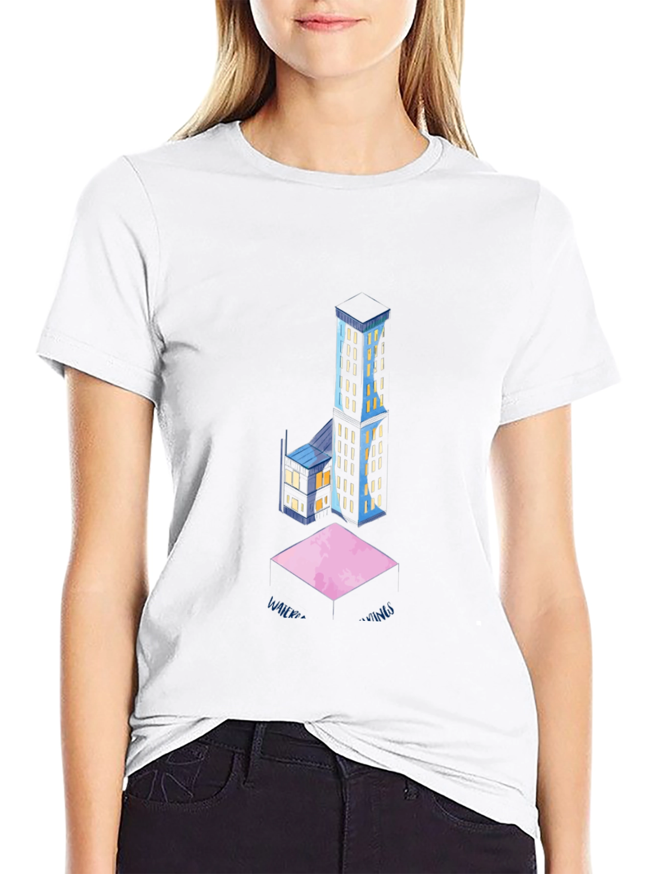 Abstract Cityscape Black T-Shirt