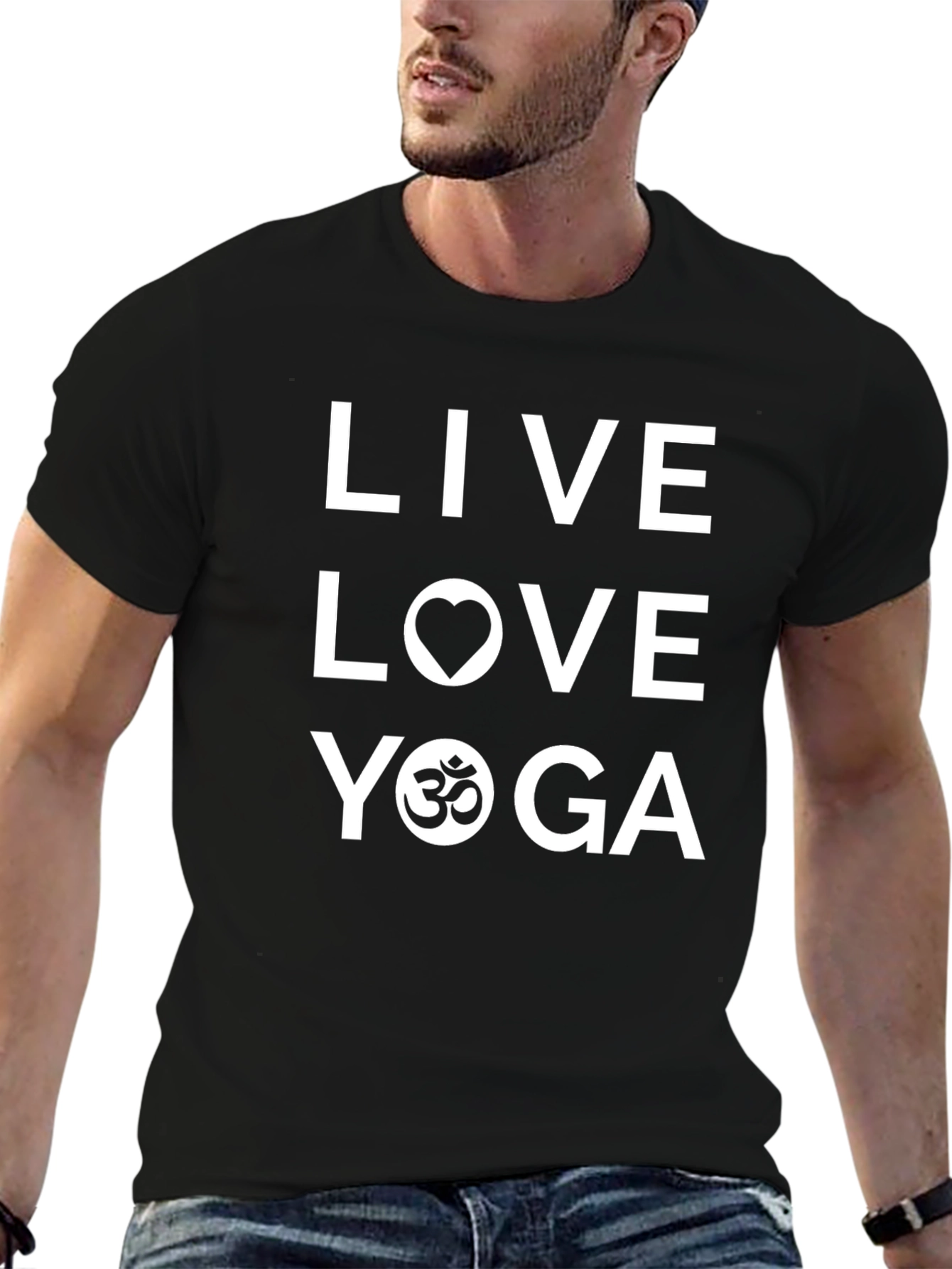 Live Love Yoga Graphic T-Shirt - Black