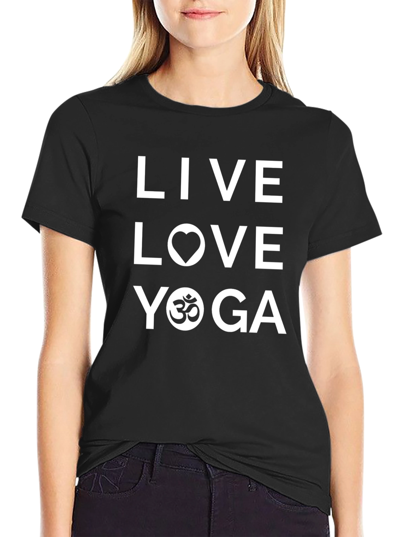 Live Love Yoga Graphic T-Shirt - Black