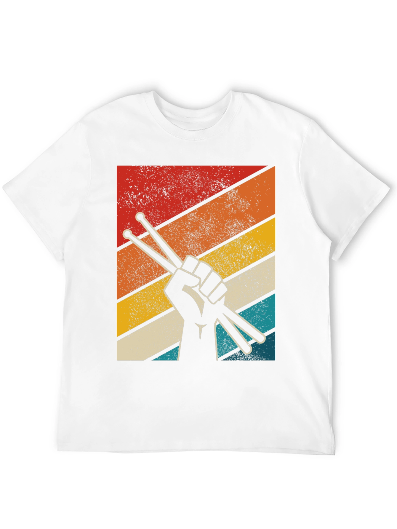 Retro Drummer T-Shirt - Drum Sticks Graphic Tee