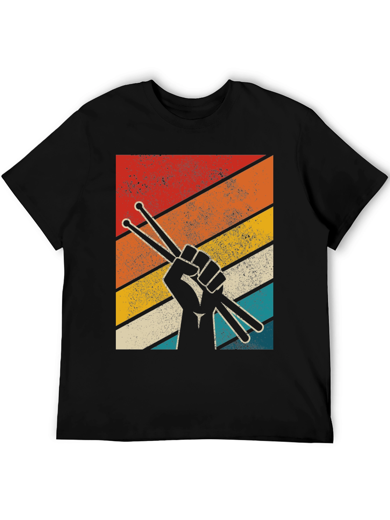 Retro Drummer T-Shirt - Drum Sticks Graphic Tee
