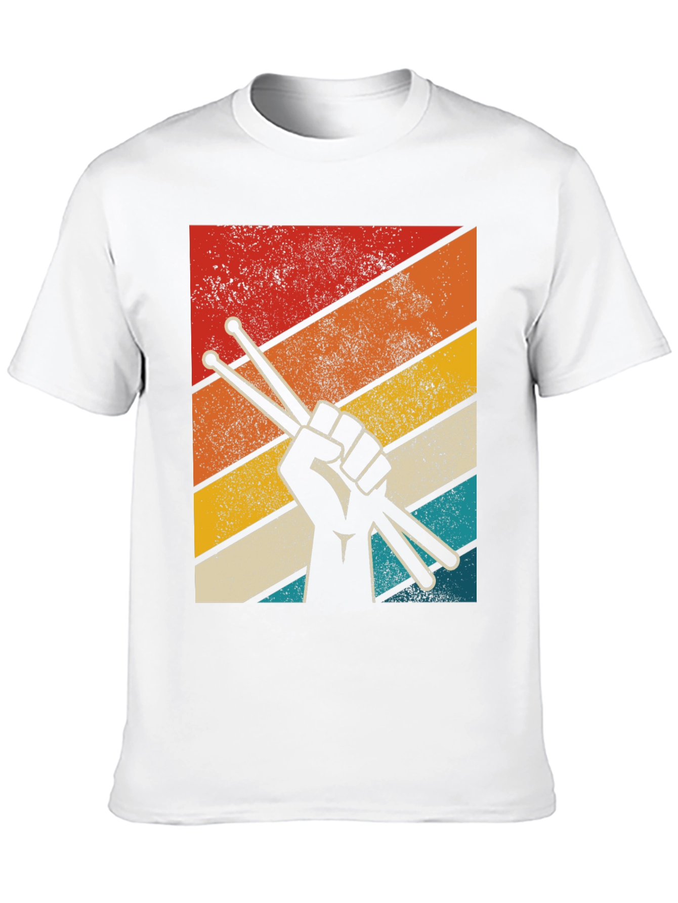 Retro Drummer T-Shirt - Drum Sticks Graphic Tee