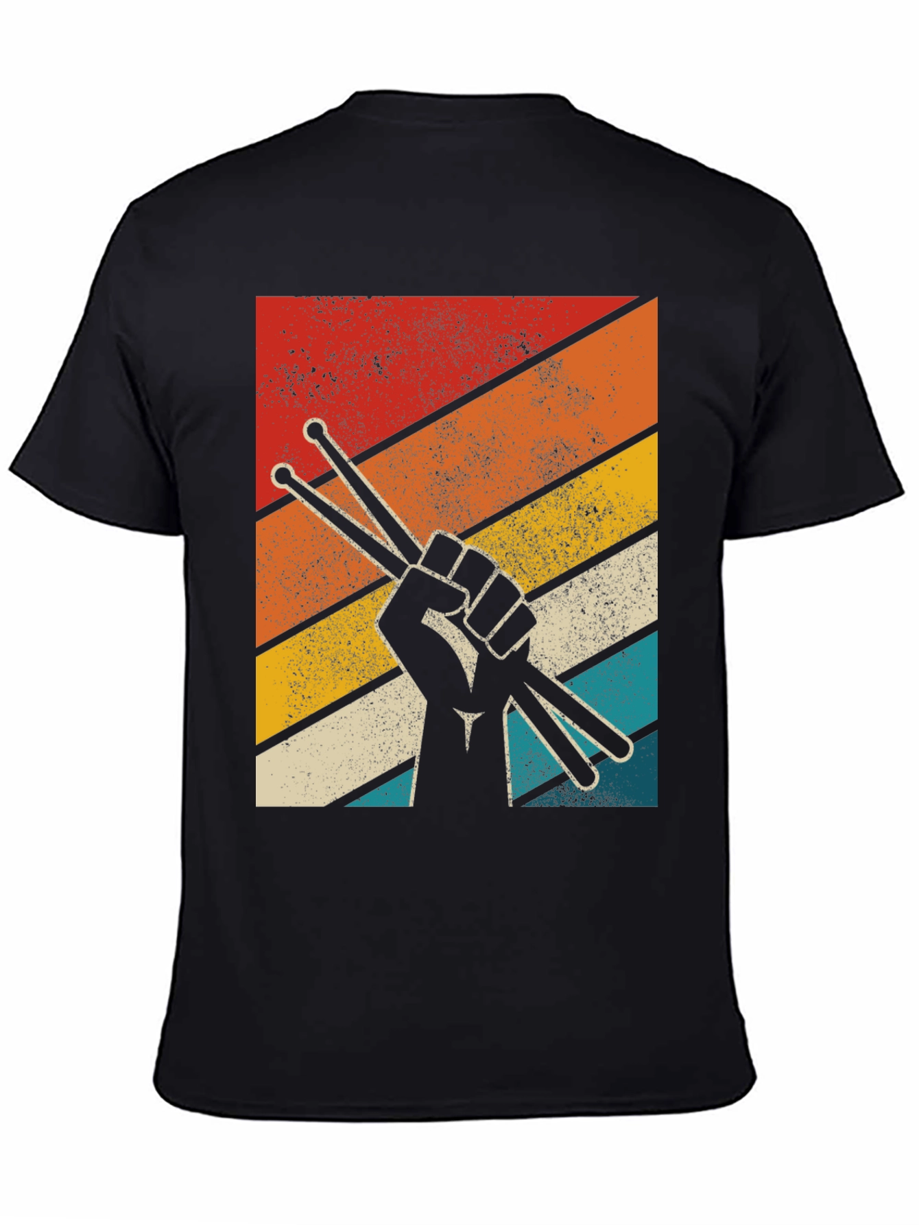 Retro Drummer T-Shirt - Drum Sticks Graphic Tee