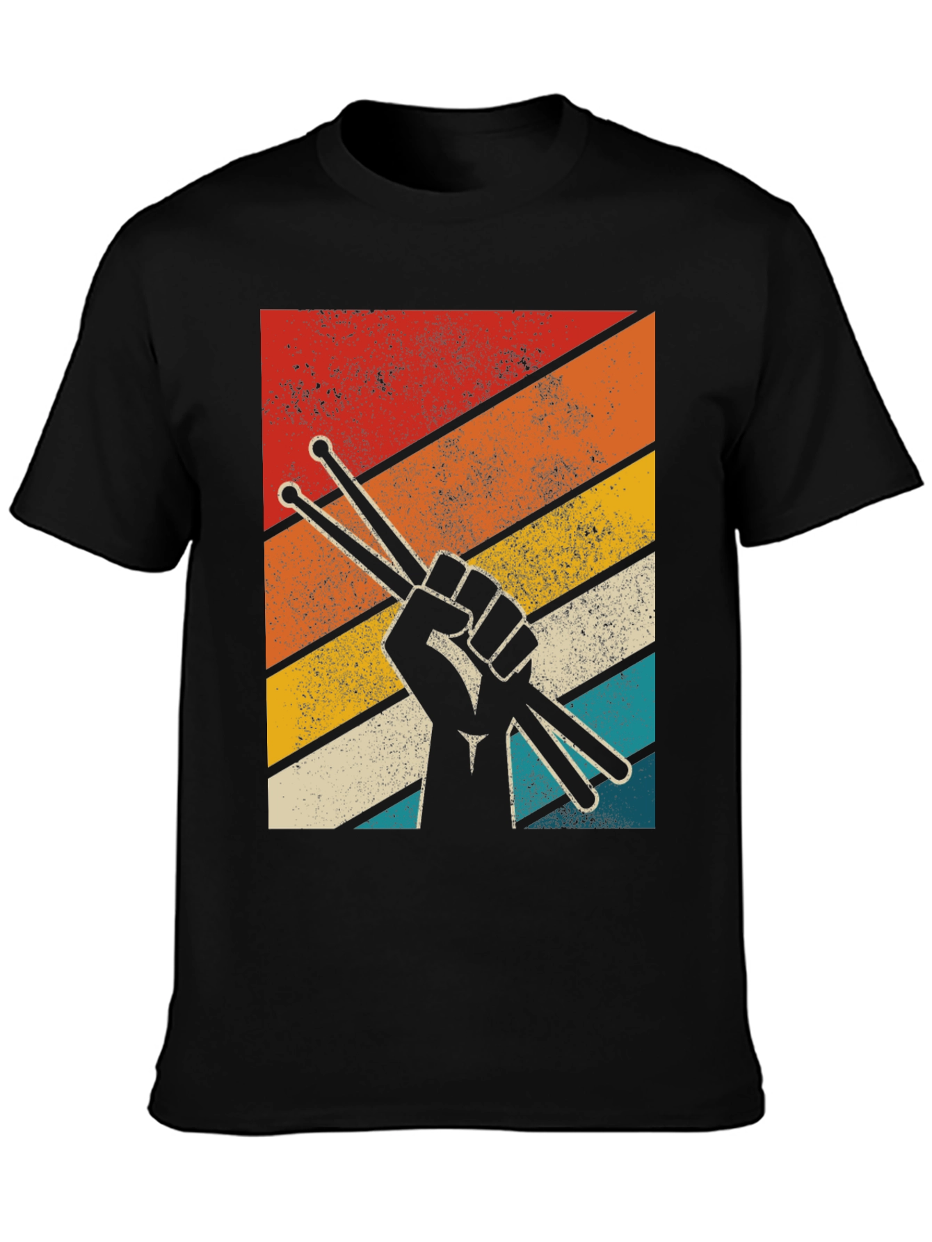 Retro Drummer T-Shirt - Drum Sticks Graphic Tee