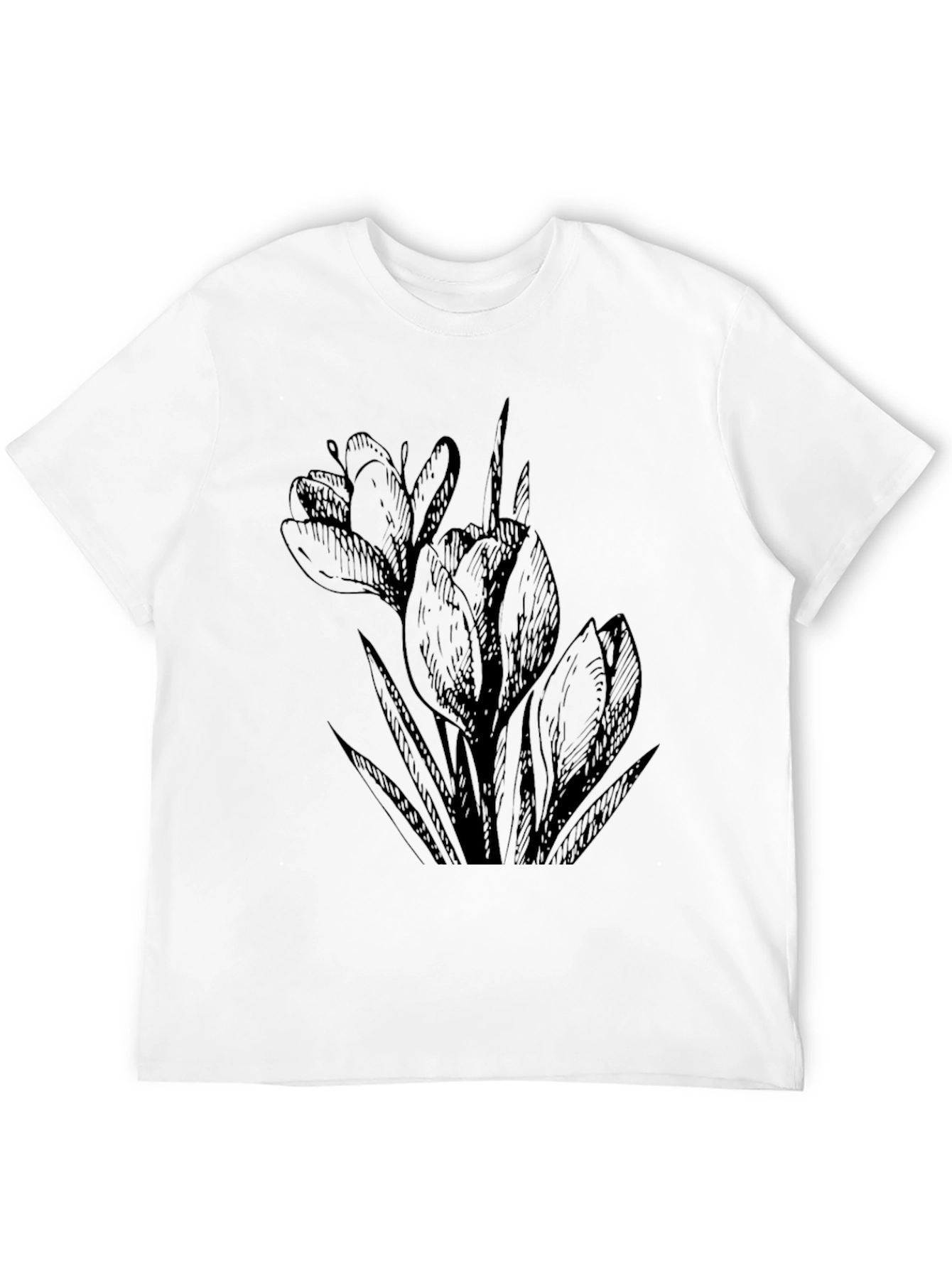 Black Crocus Flower Graphic Tee