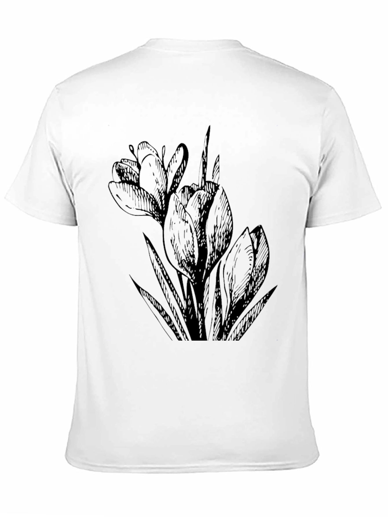 Black Crocus Flower Graphic Tee