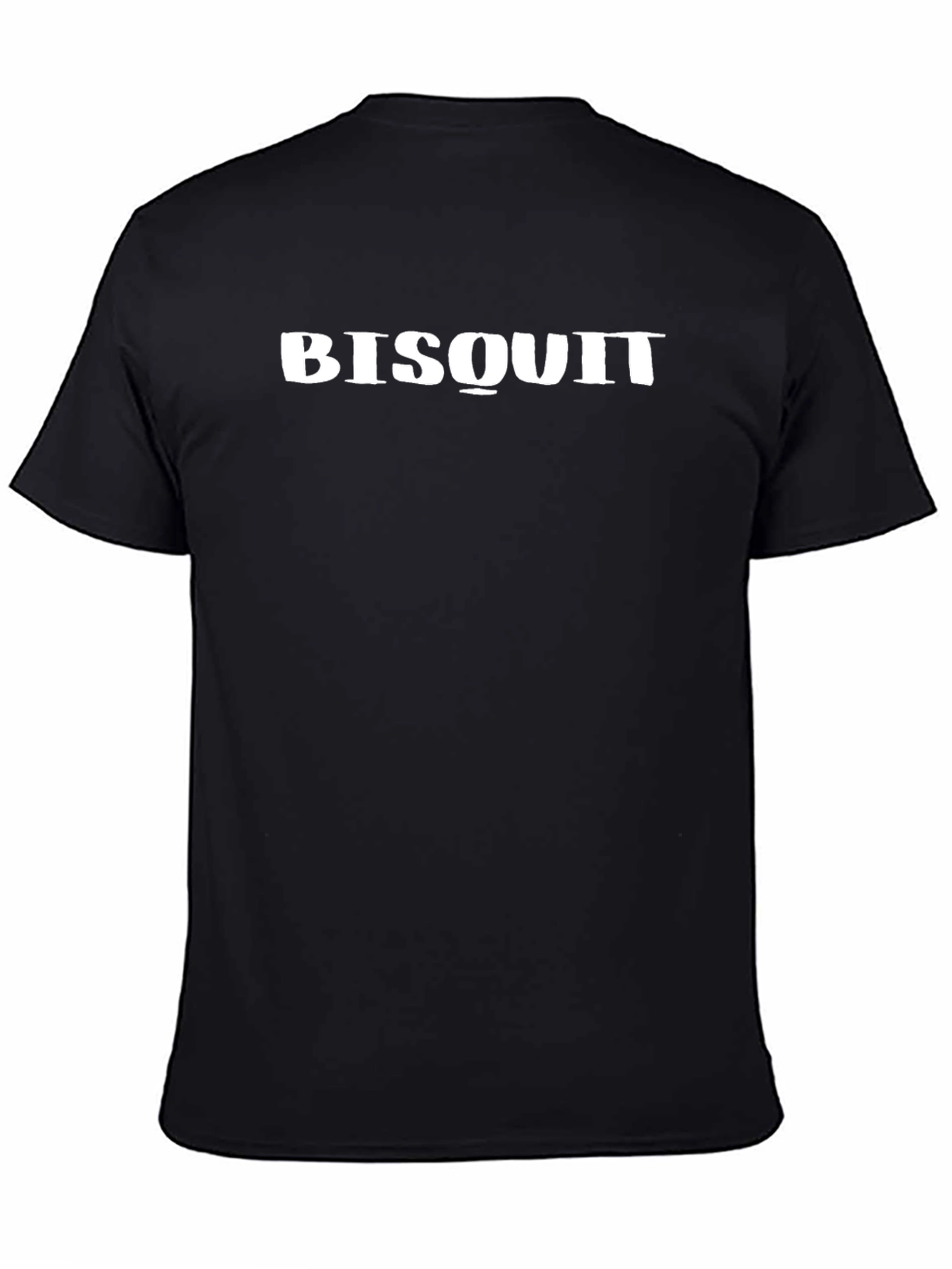 BISOUIIT White Text Black Tee