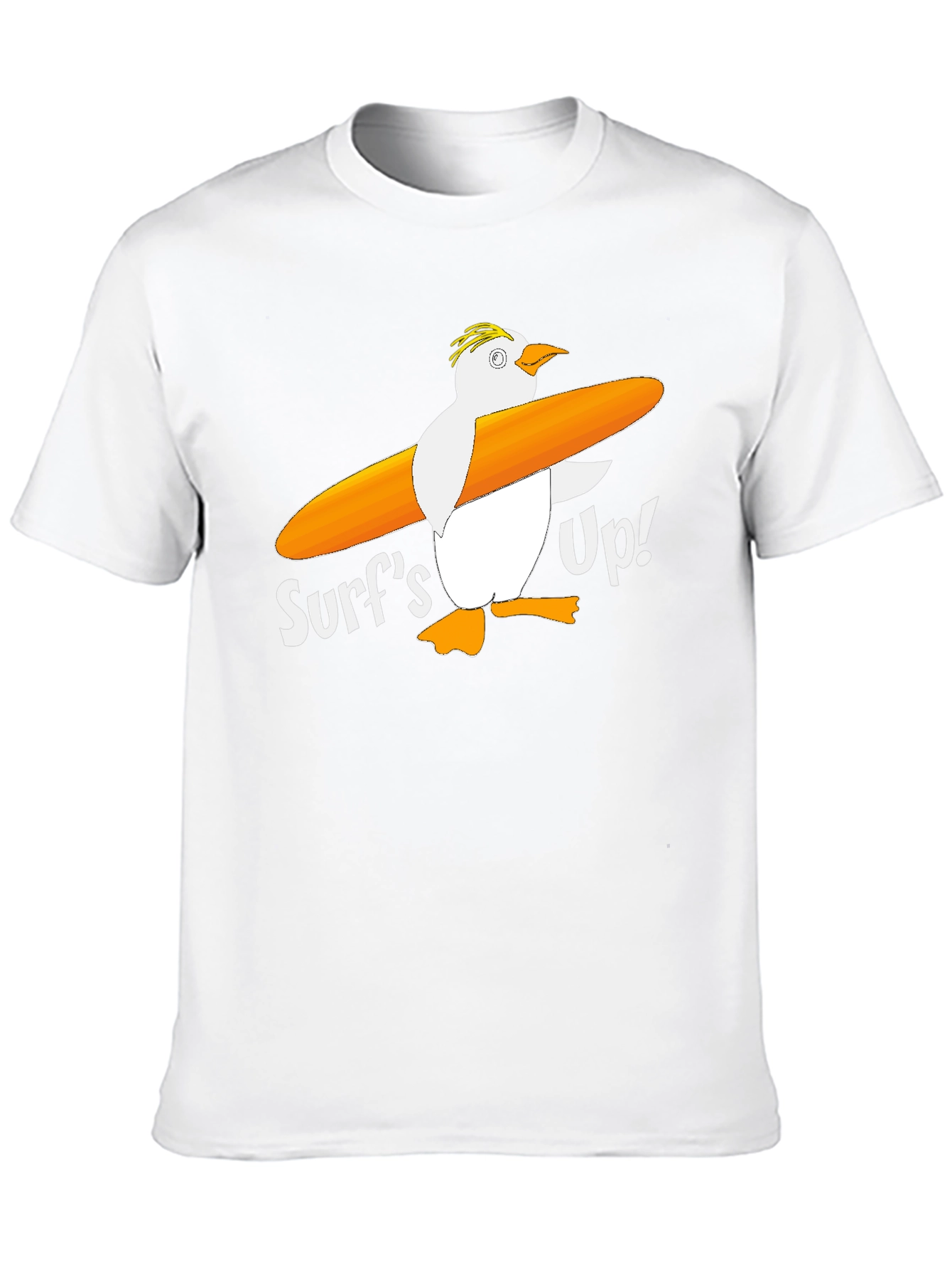 Surfs Up! Penguin Graphic Tee - Black Cotton T-Shirt