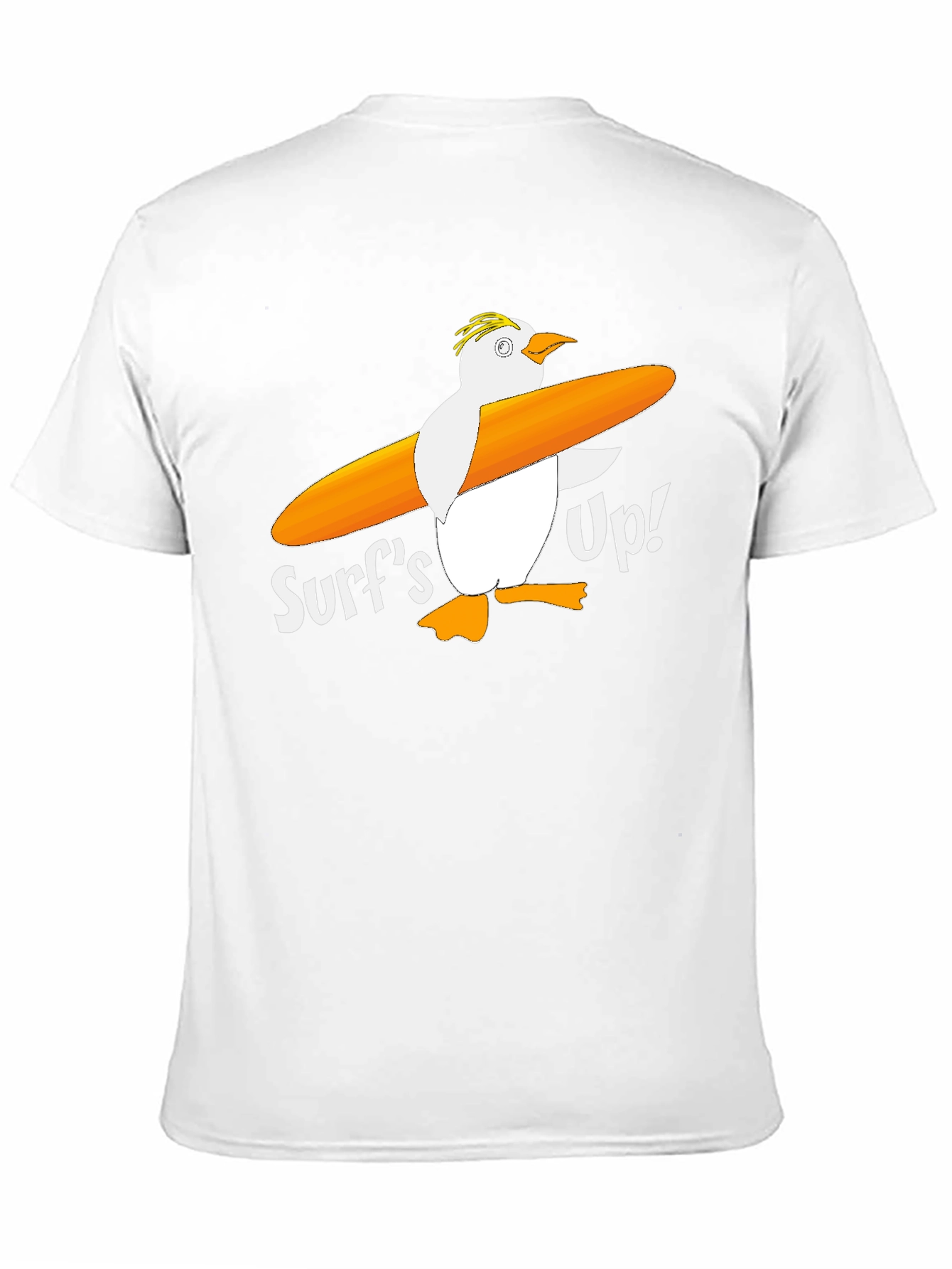 Surfs Up! Penguin Graphic Tee - Black Cotton T-Shirt