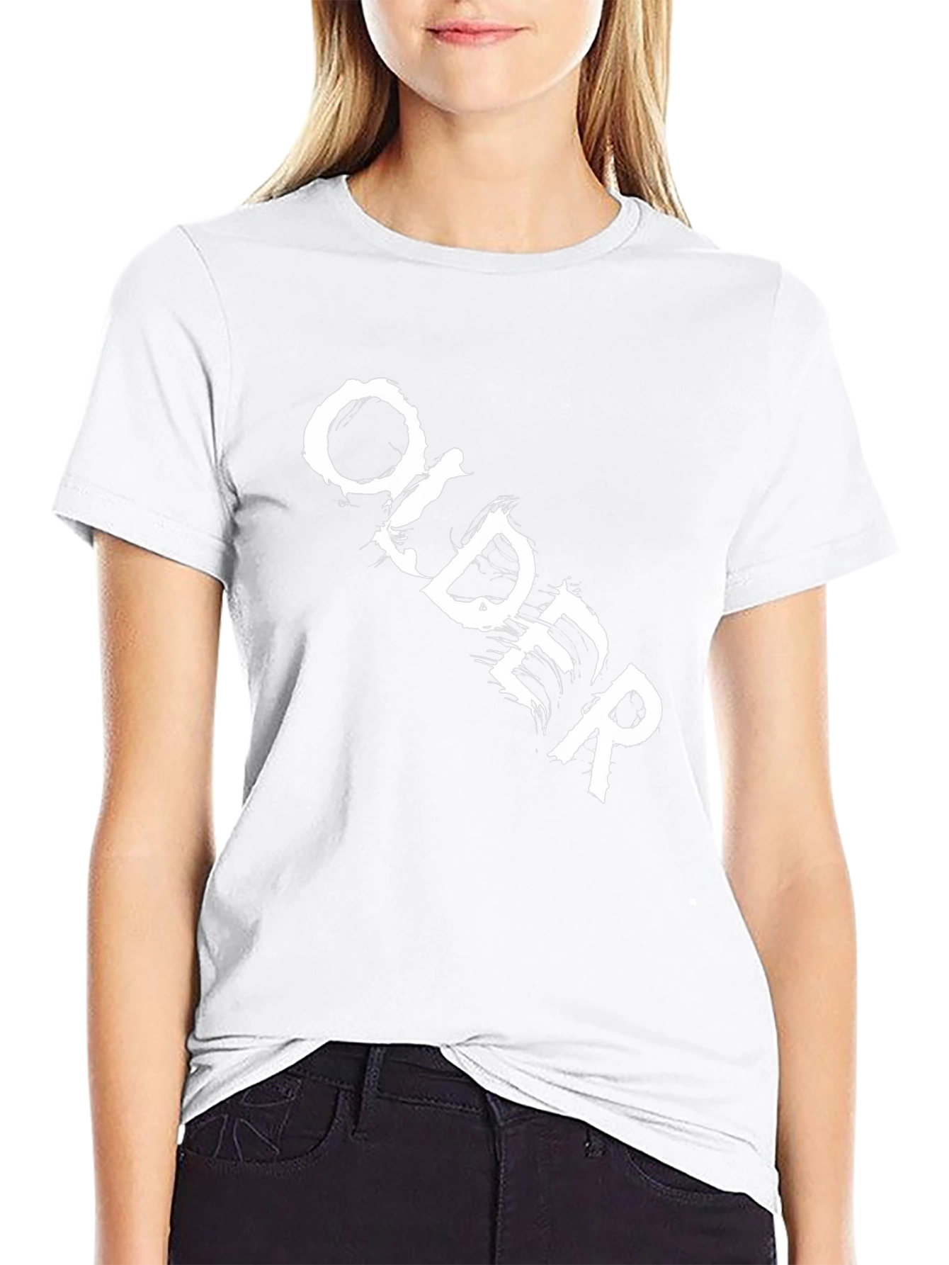 Older Graphic Print Black T-Shirt