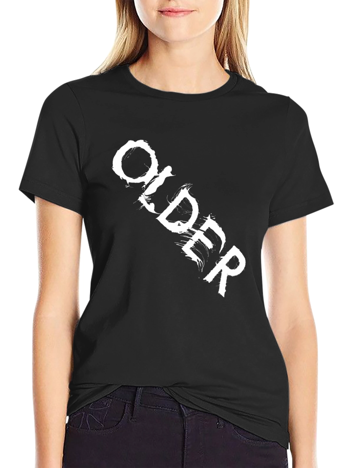 Older Graphic Print Black T-Shirt