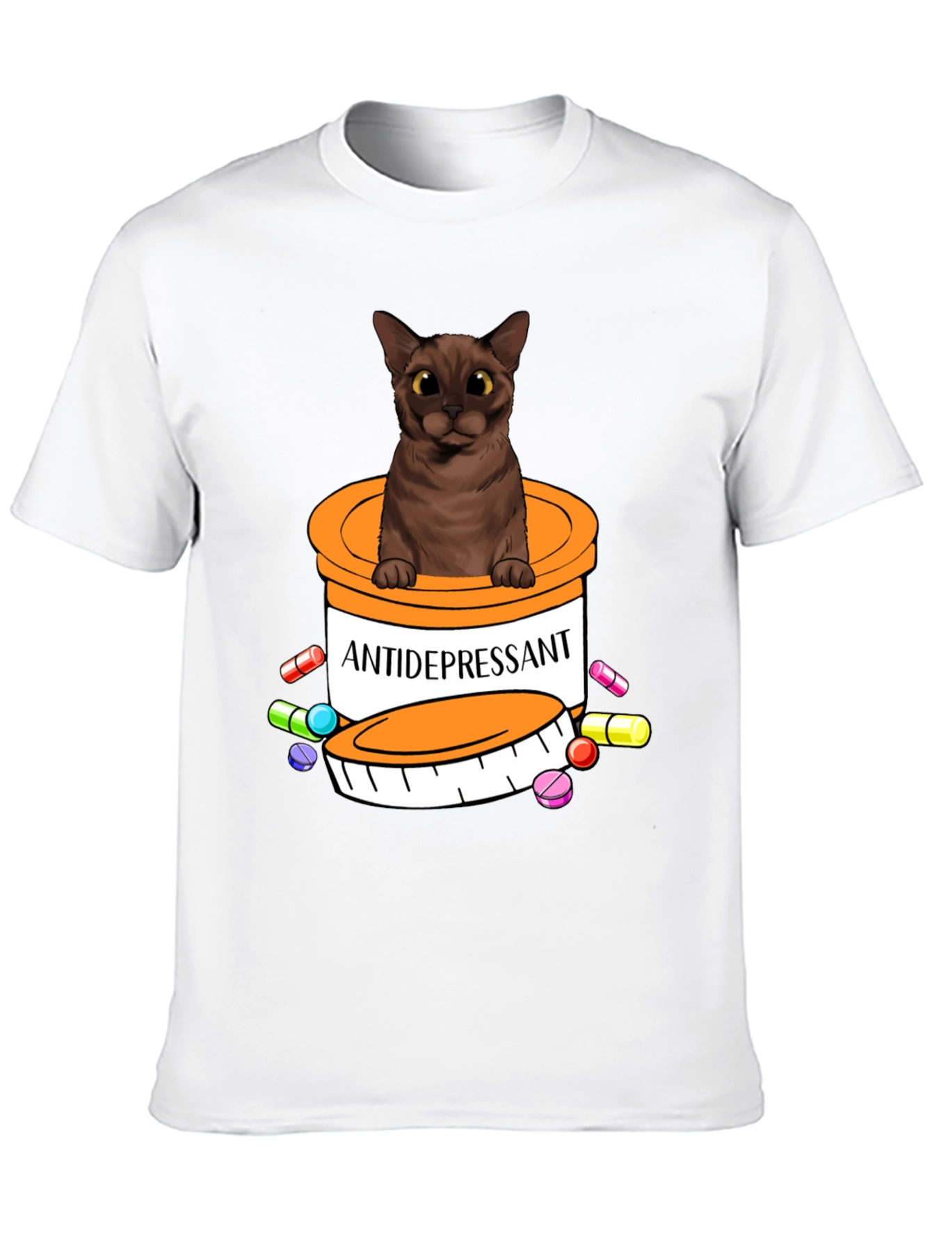 Antidepressant Cat T-Shirt - Cute & Funny