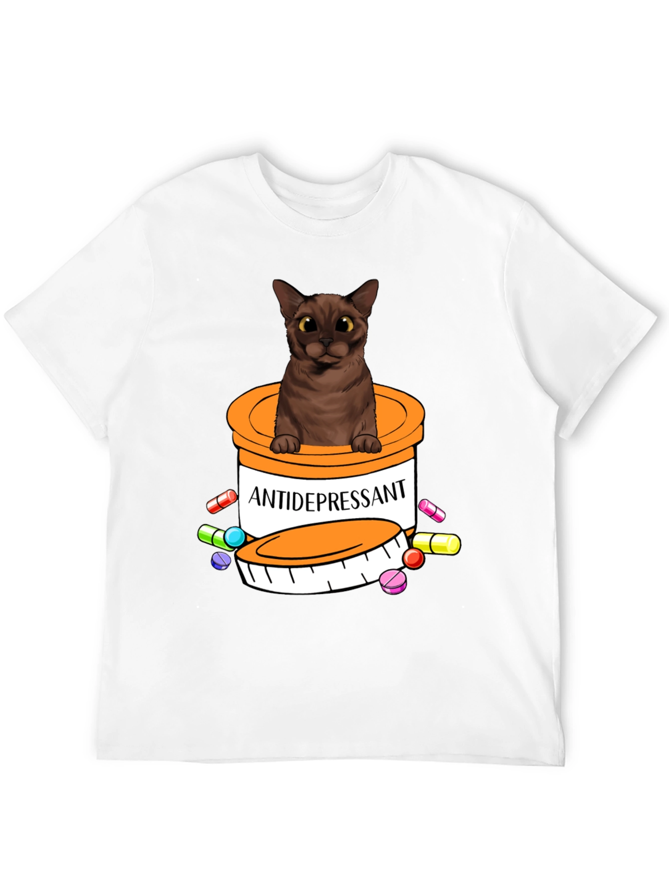Antidepressant Cat T-Shirt - Cute & Funny