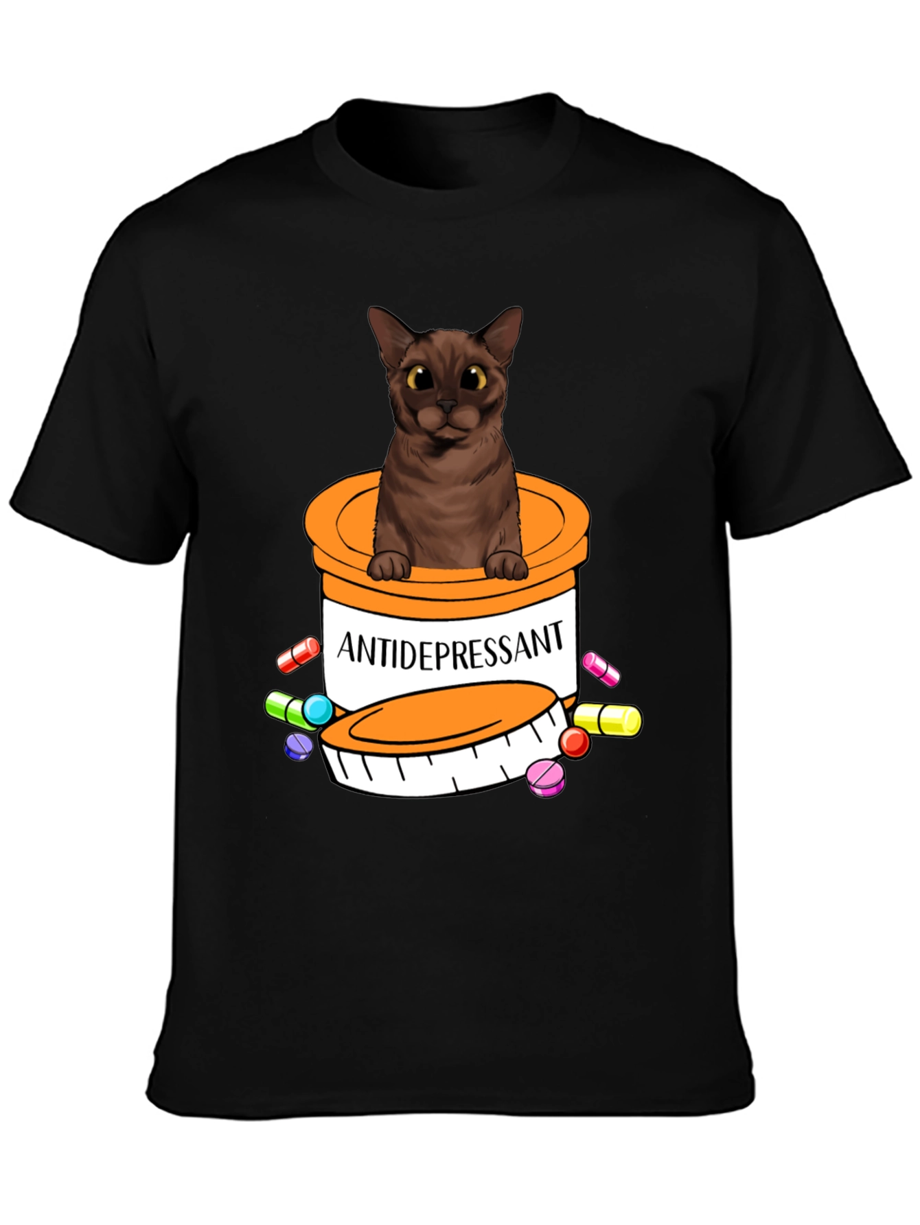 Antidepressant Cat T-Shirt - Cute & Funny